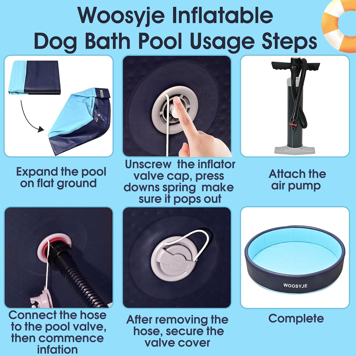 Foldable Dog Pet Bath Pool Inflatable Dog or Pet Pool Collapsible Kiddie Pool