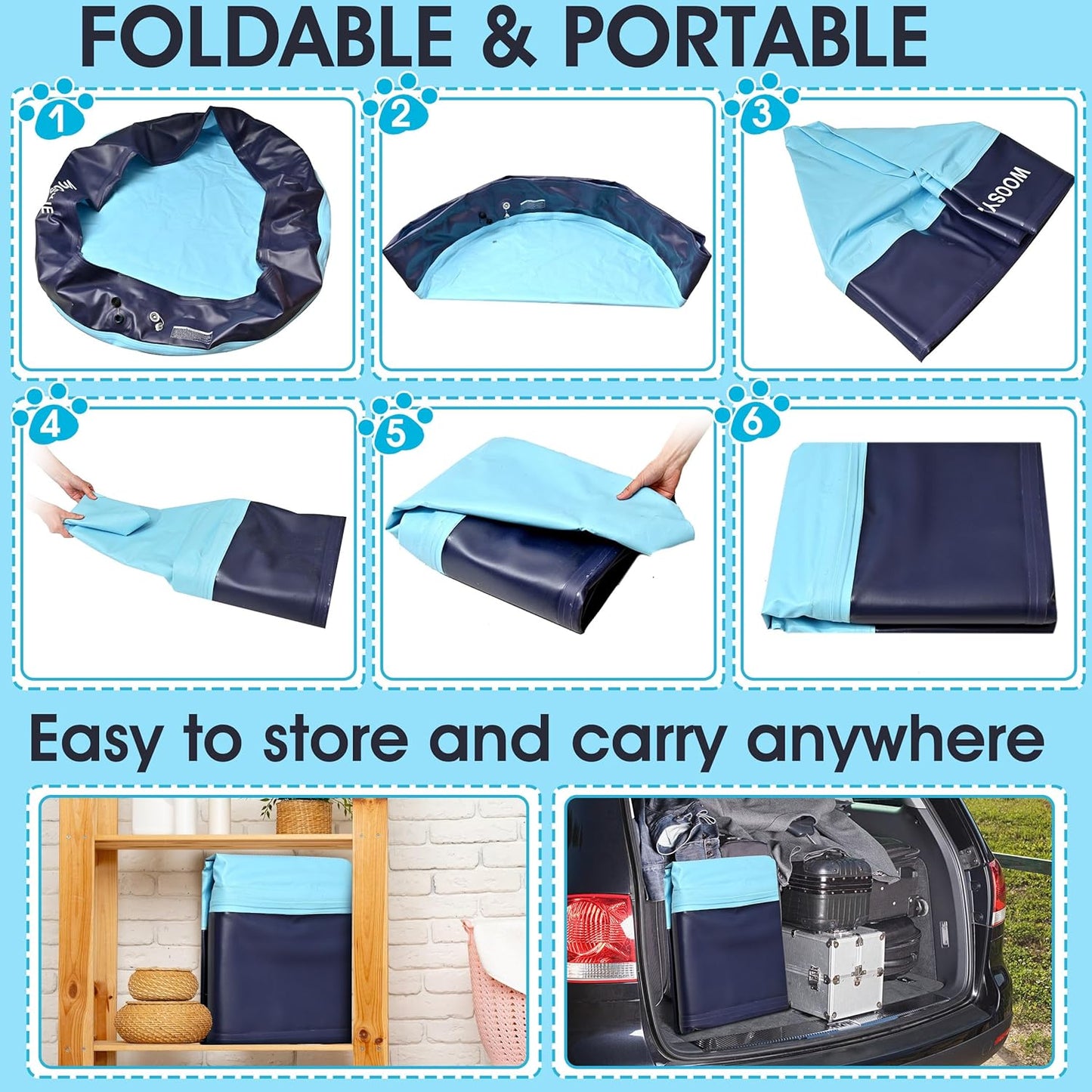 Foldable Dog Pet Bath Pool Inflatable Dog or Pet Pool Collapsible Kiddie Pool