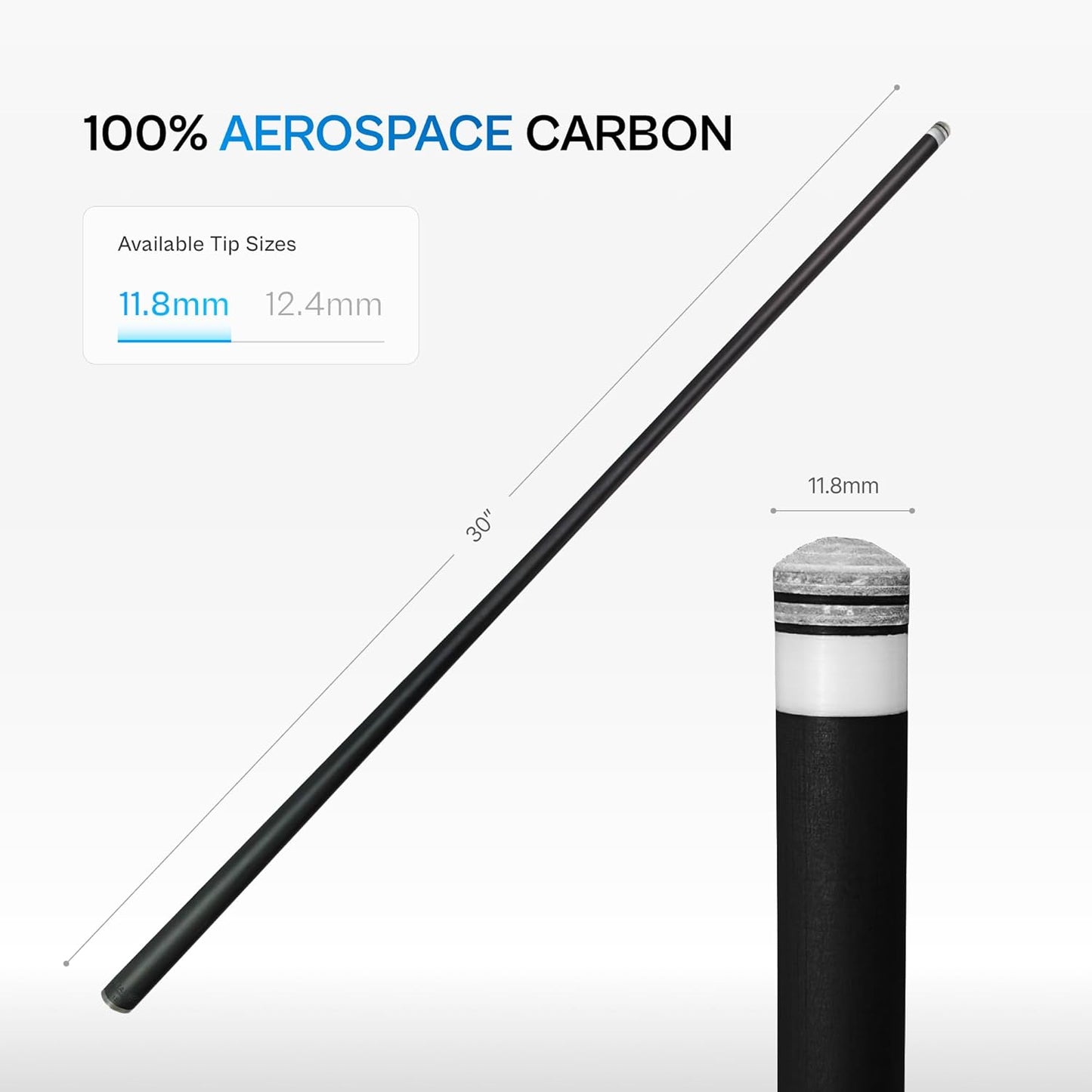 Carbon Clear 2 Shaft Joss 11.8mm Pool Cue