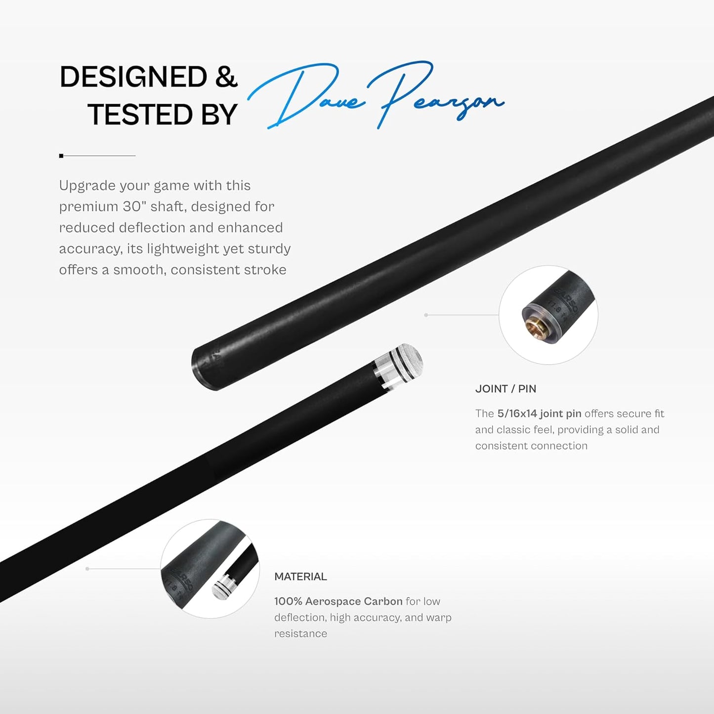 Carbon Clear 2 Shaft Joss 11.8mm Pool Cue