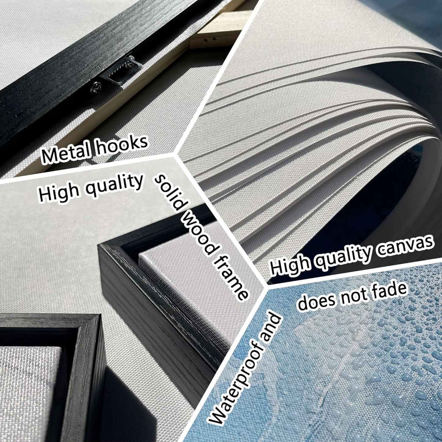 yiijeah Paintings Wall Decor - Wall Frames for Living Room Decorations Abstract Canvas Wall Art Blue and White Extra Large Artwork for Bedroom Office