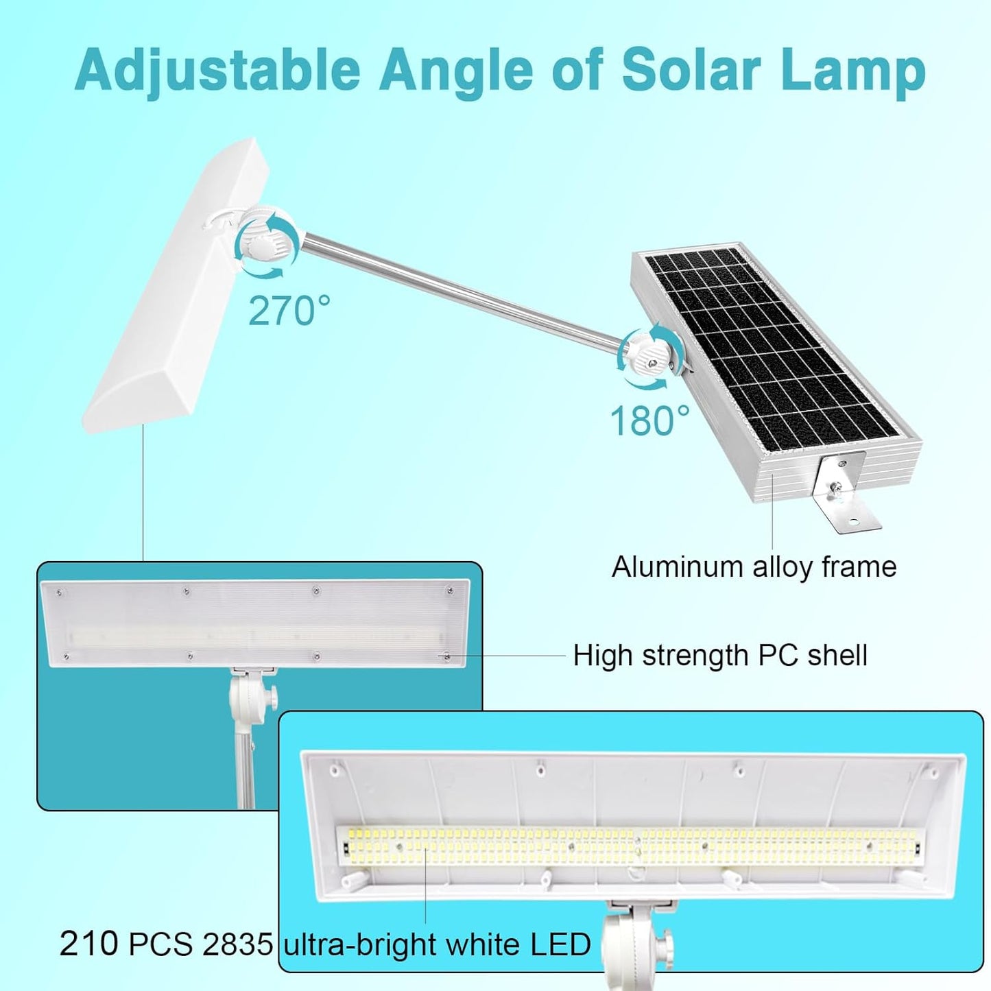 Commercial Solar Billboard Lights Sign Lights 8.5W Solar Panel, Super Bright LED 1300 Lumens Waterproof