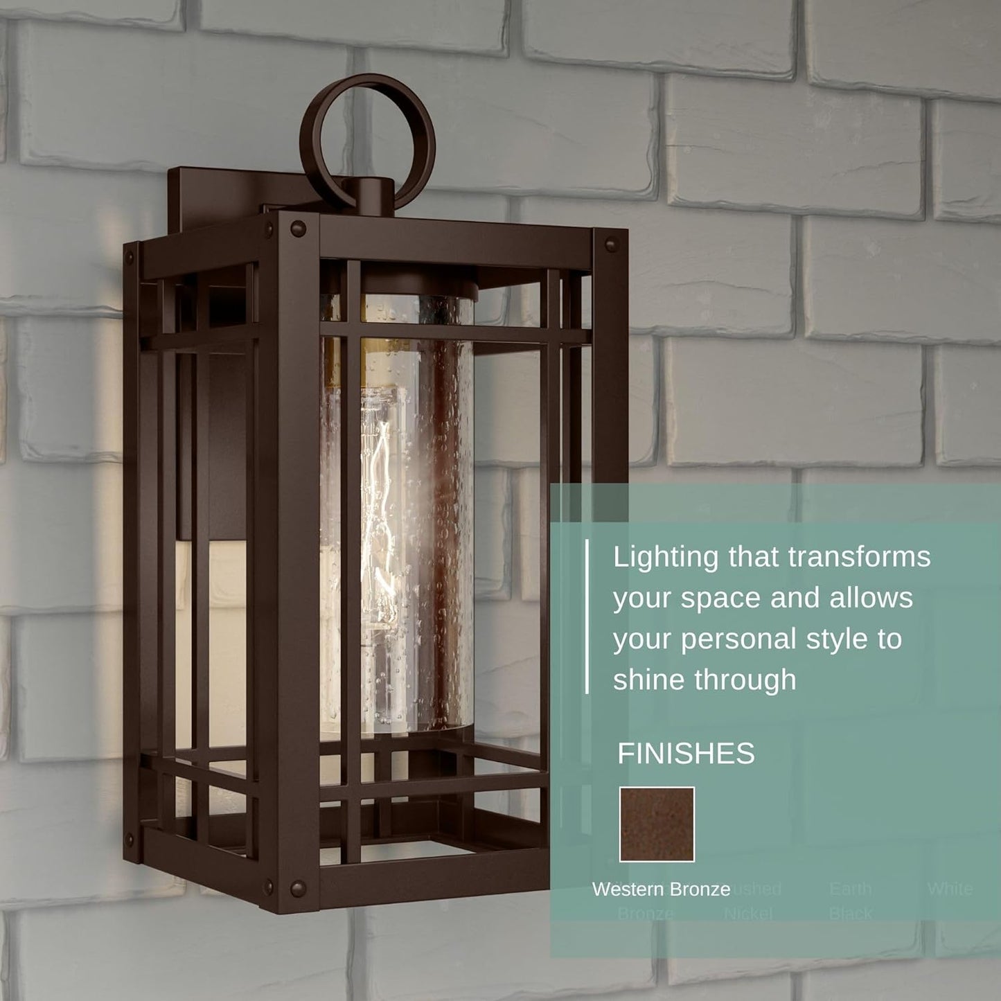 Pelham Outdoor Wall Lantern, Coastal Armour 20.75 Inch 1-Light Western Bronze Wall Sconce, E26 Base