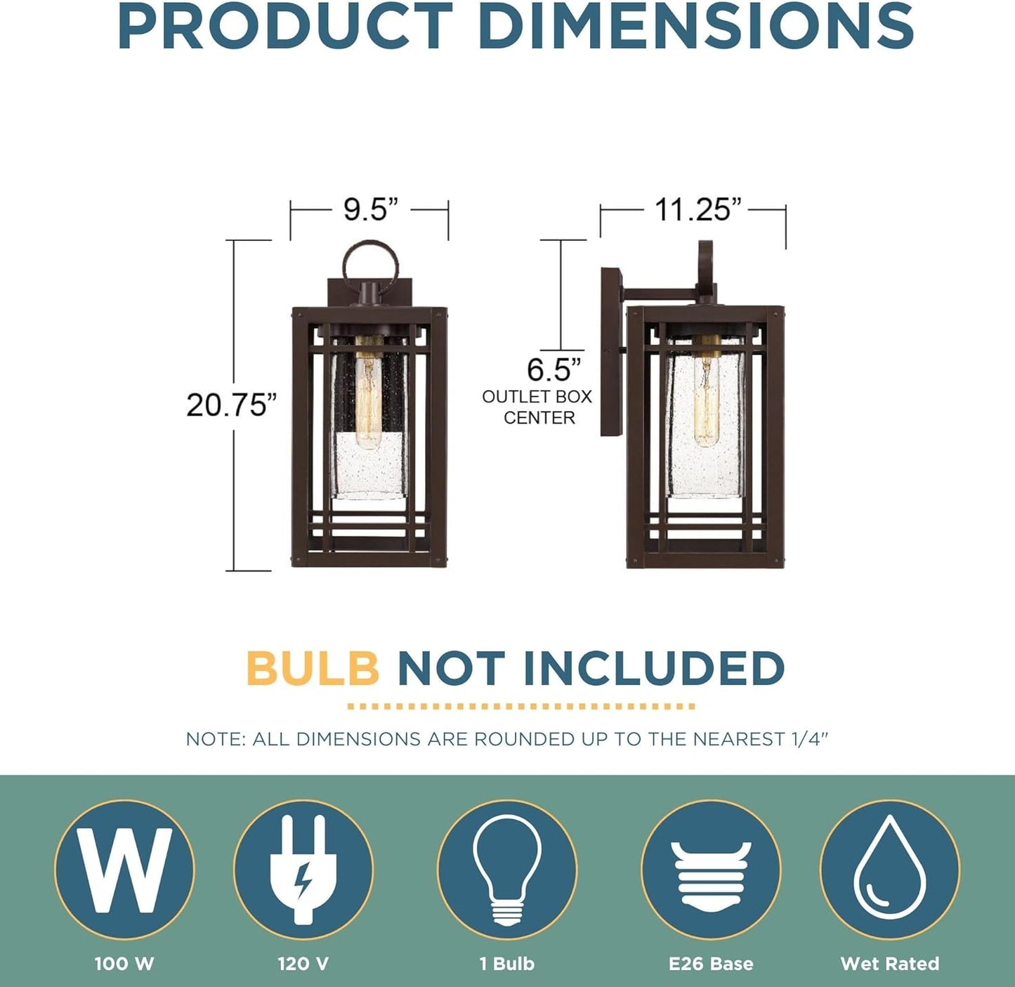 Pelham Outdoor Wall Lantern, Coastal Armour 20.75 Inch 1-Light Western Bronze Wall Sconce, E26 Base