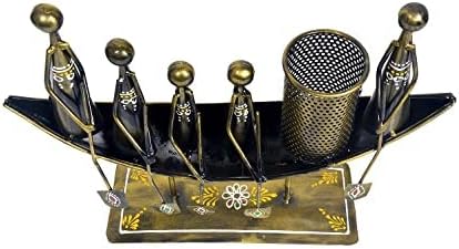 Metal Boat Decor Table Top Decorative Showpiece Pen Stand for Home Office Desk Decor