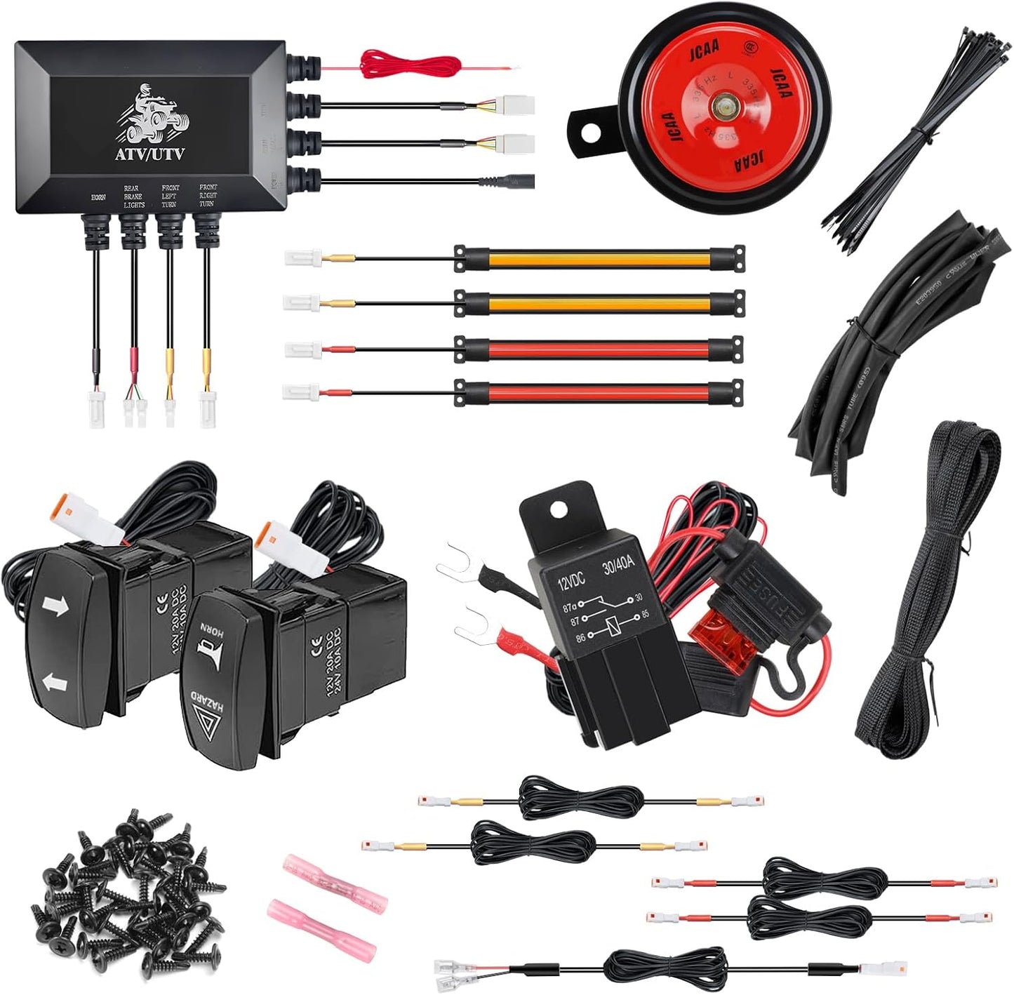 UTV Turn Signal Kit with Horn, LED, Street Legal with Pre-Wired, Universal but Check Compatibility