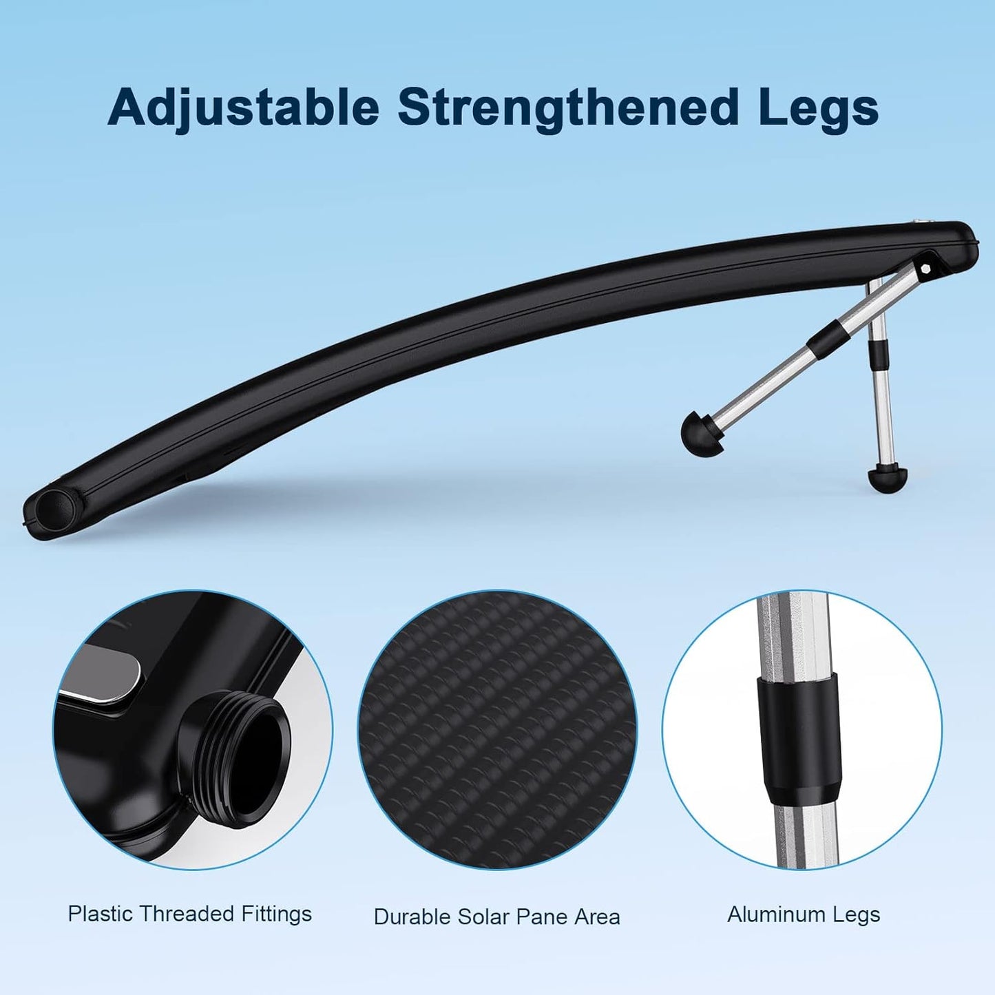 Curve Solar Pool Heater, Made for Above-Ground and Inground Pools, with 2 Adapters, 2 Hoses and Clamps