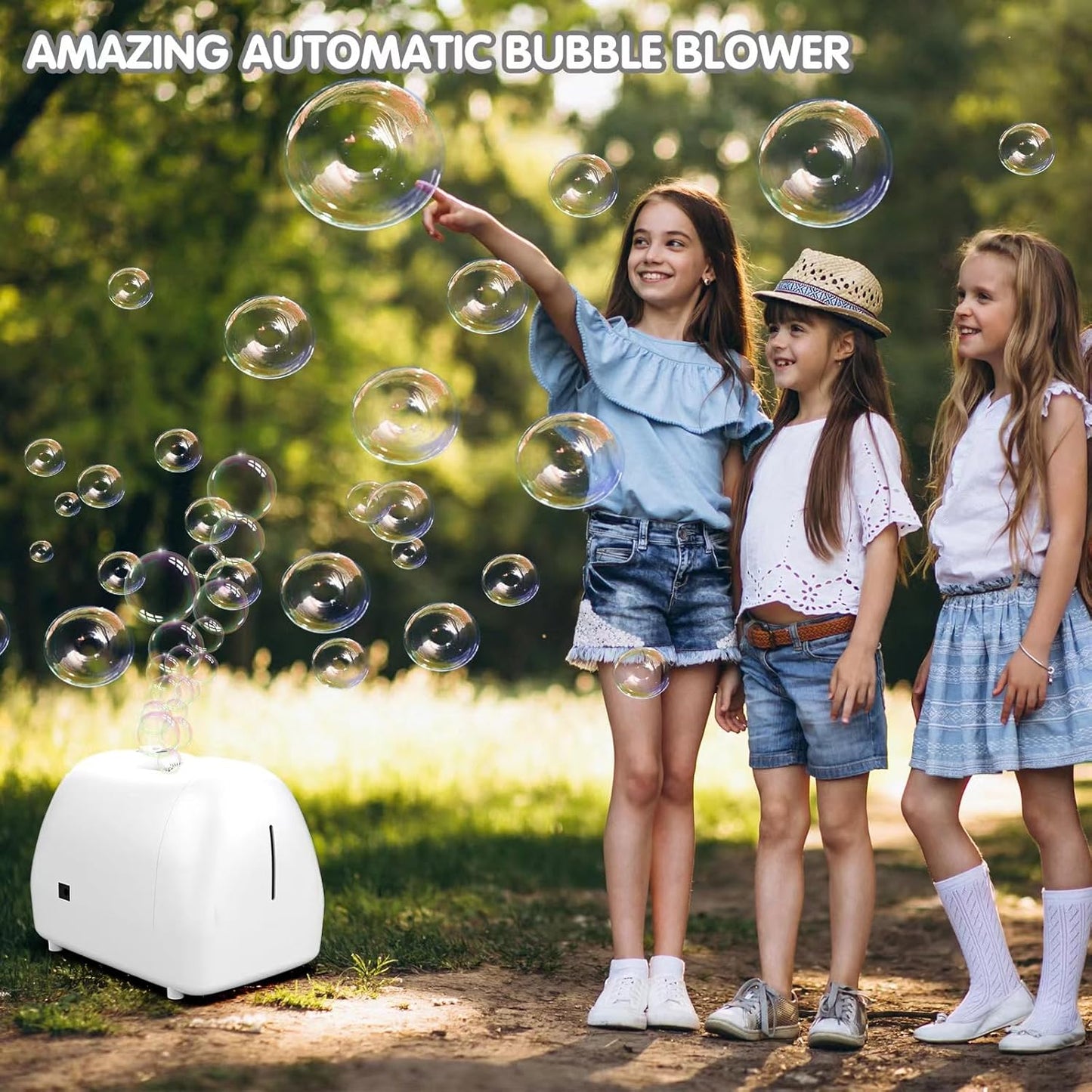 Bubble Machine for Kids Parties Bubble Maker Operated by Plugin or Batteries