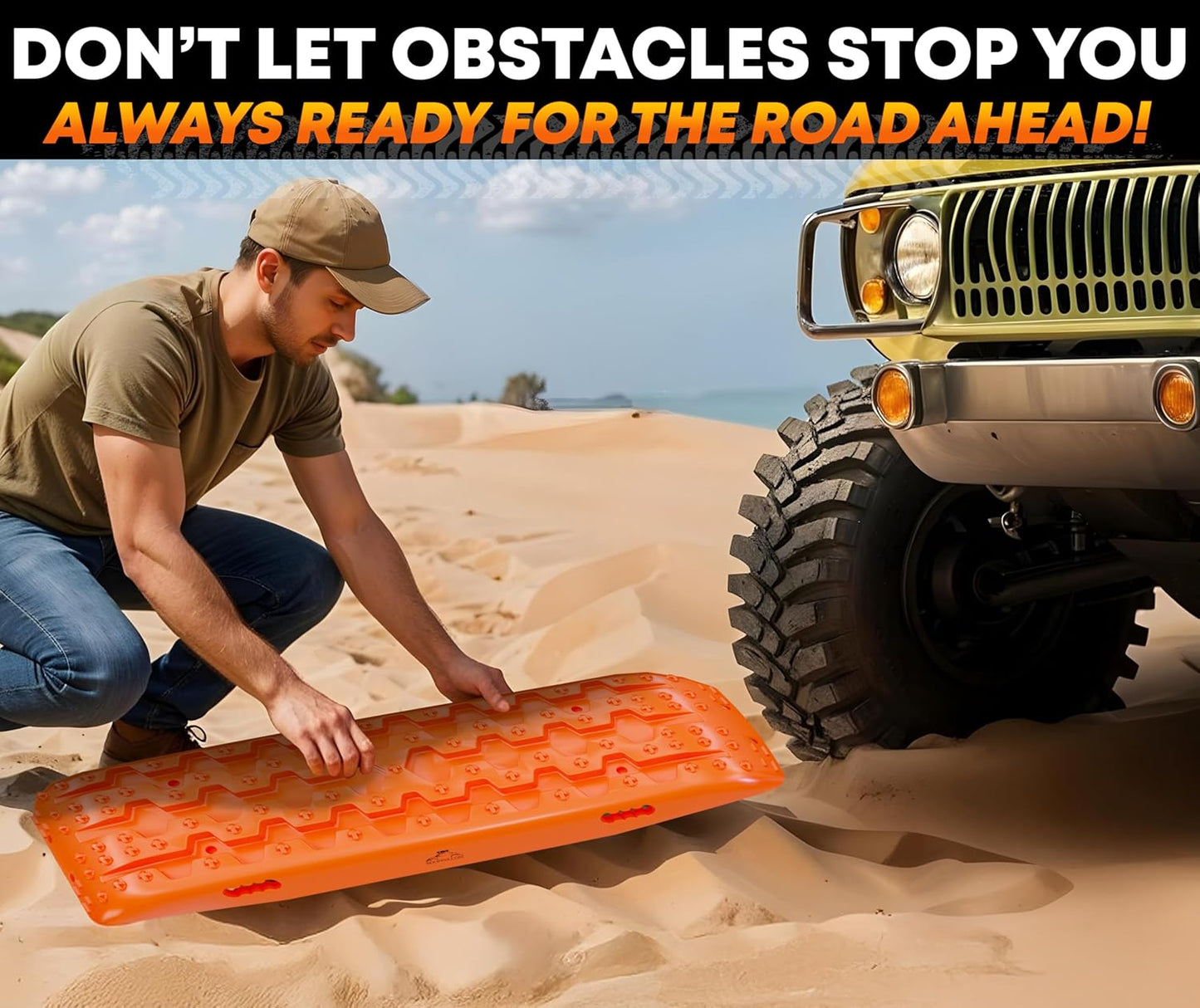 Premium Traction Boards Off-road/Overlanding Gear, Complete Recovery Board Mount Kit, Survival Shovel