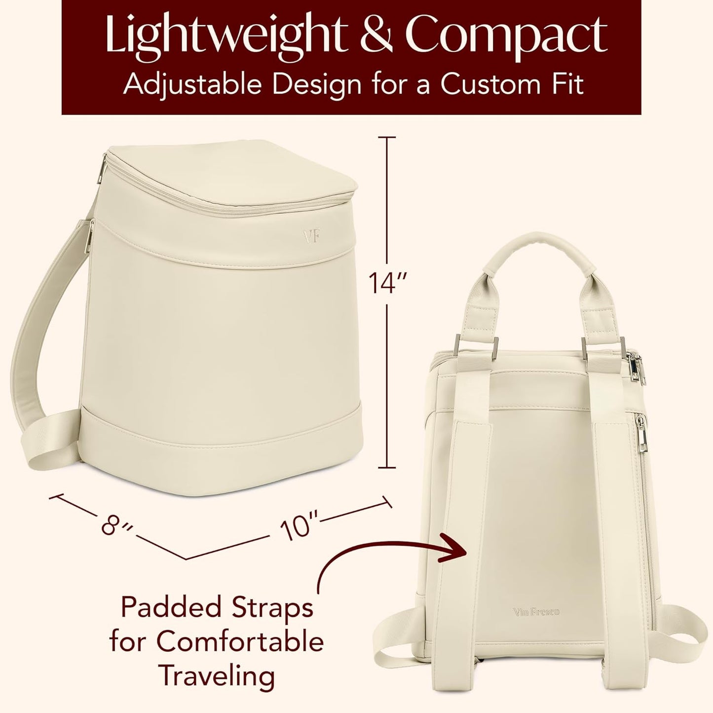Insulated Cooler Backpack with 2 Stainless Steel Wine Tumblers, Leakproof and Spill-proof