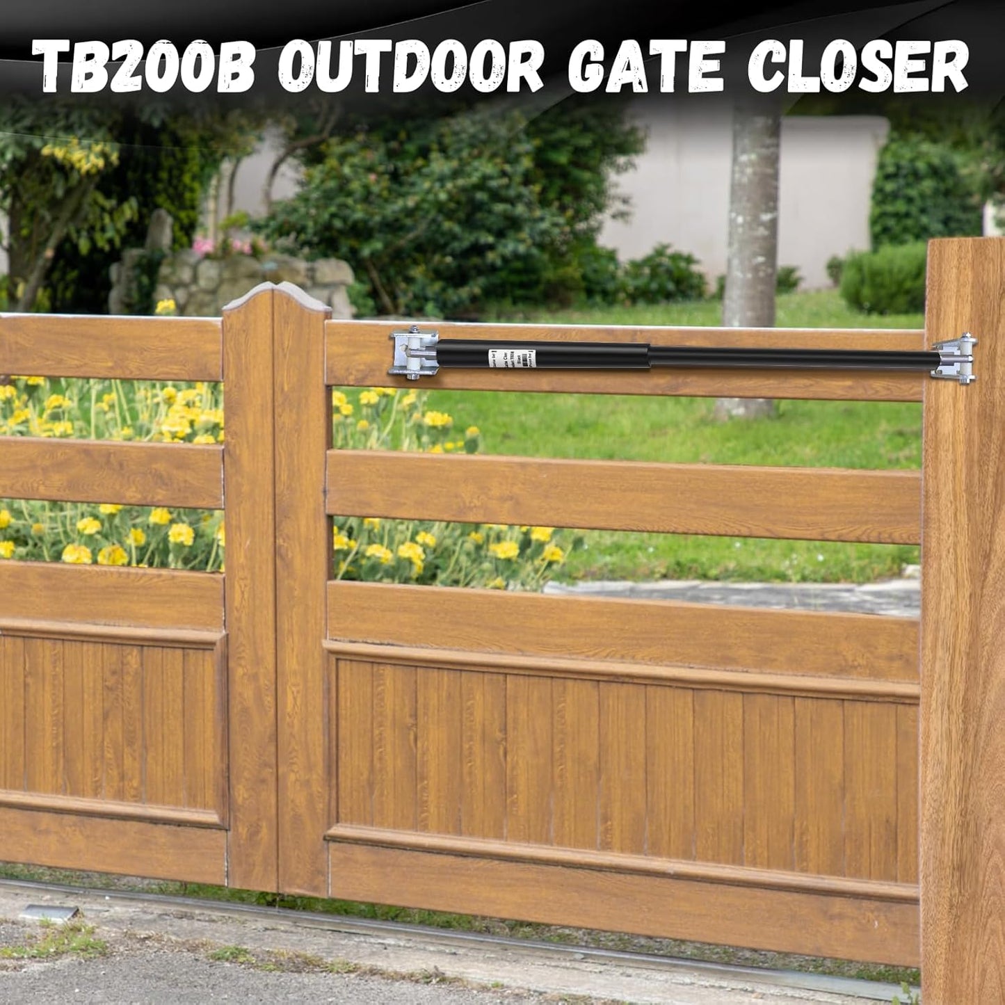 TB200B Hydraulic Outdoor Gate Closer, Heavy Duty Gate Closer for Farms, Ranches, Open Air Sports Fields, Home Yards (Model: