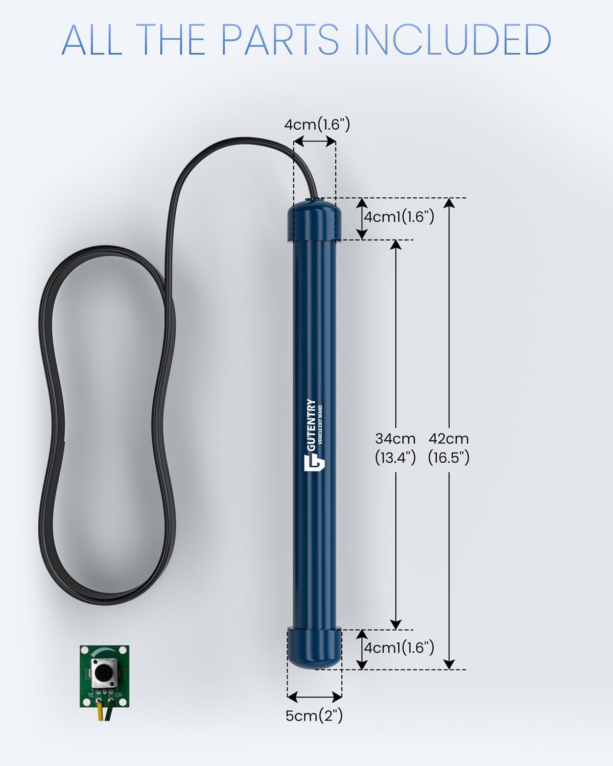 Driveway Vehicle Sensor, Vehicle Exit Sensor Kit, Wired Driveway Gate Exit Wand