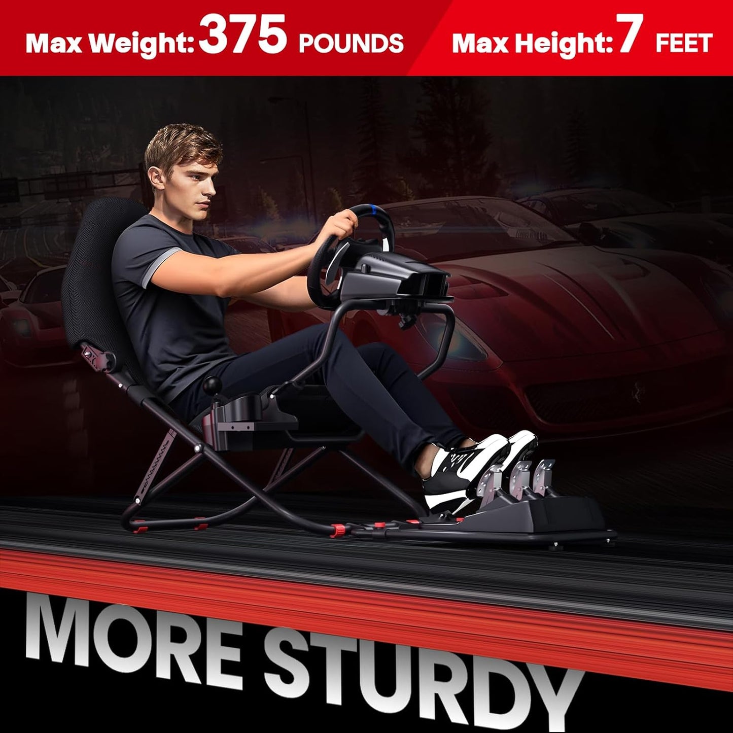 RACGTING Racing Simulator Cockpit for G29 G920 G923, Foldable & Adjustable Racing Seat for Thrustmaster T248X T248 T3