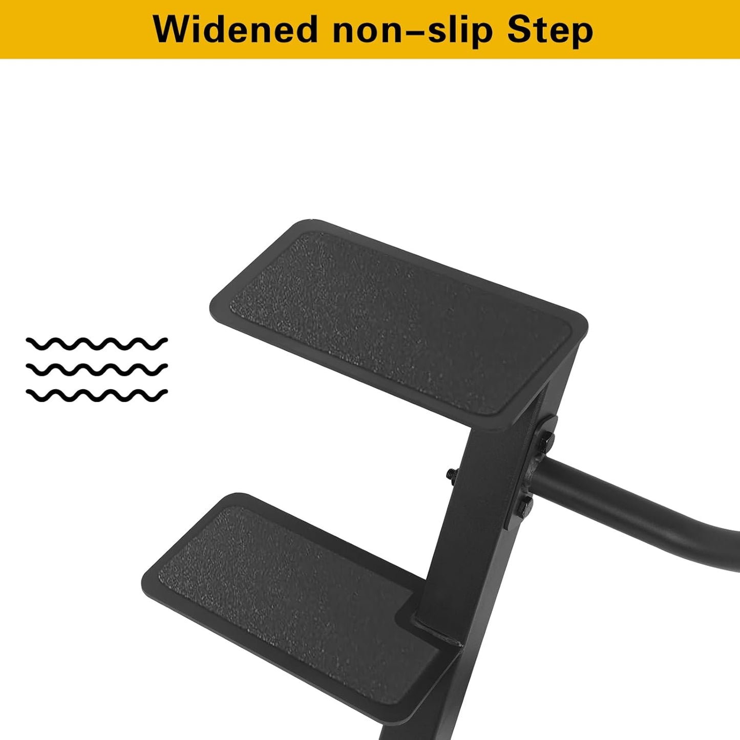 Boat Trailer Step, Heavy Duty Steel for Trailer Tongue with Handrail, 450lbs Capacity, 2-Step, Black