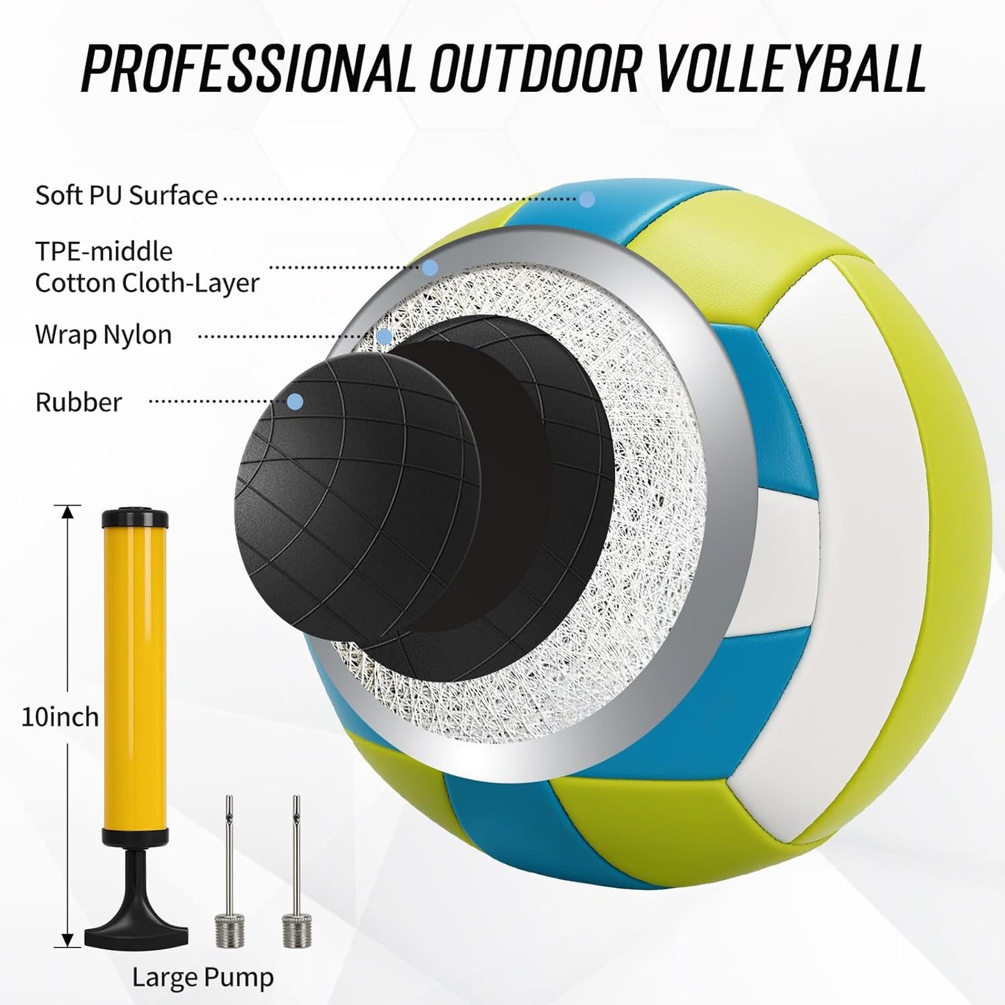 High Quality, Professional Volleyball Net Set System for Backyard Beach with Polyester Fabric Net