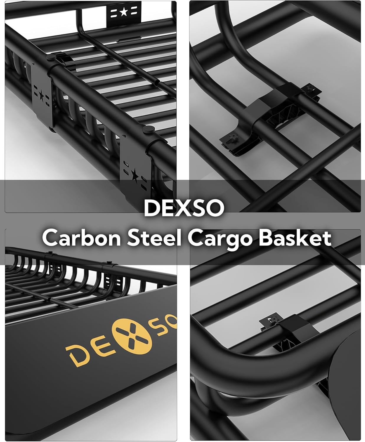 64' x 39' Universal Roof Rack Carrier Basket, 200 Lbs Capacity Car Cargo Rack with Extension Luggage Holder