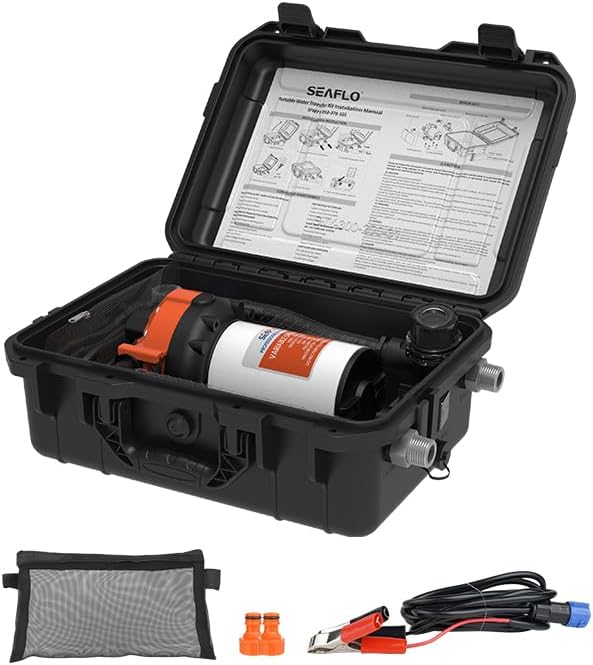 SeaFlo Portable Water Transfer Booster Kit for Washdown, Garden, Outdoor Application