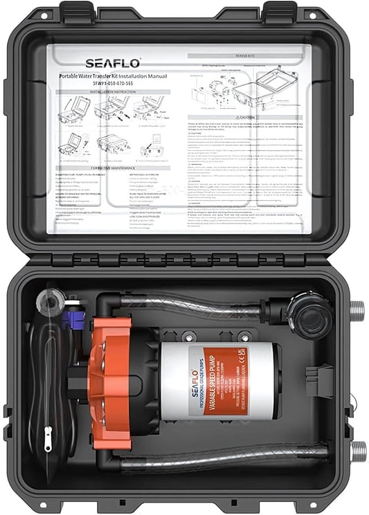 SeaFlo Portable Water Transfer Booster Kit for Washdown, Garden, Outdoor Application