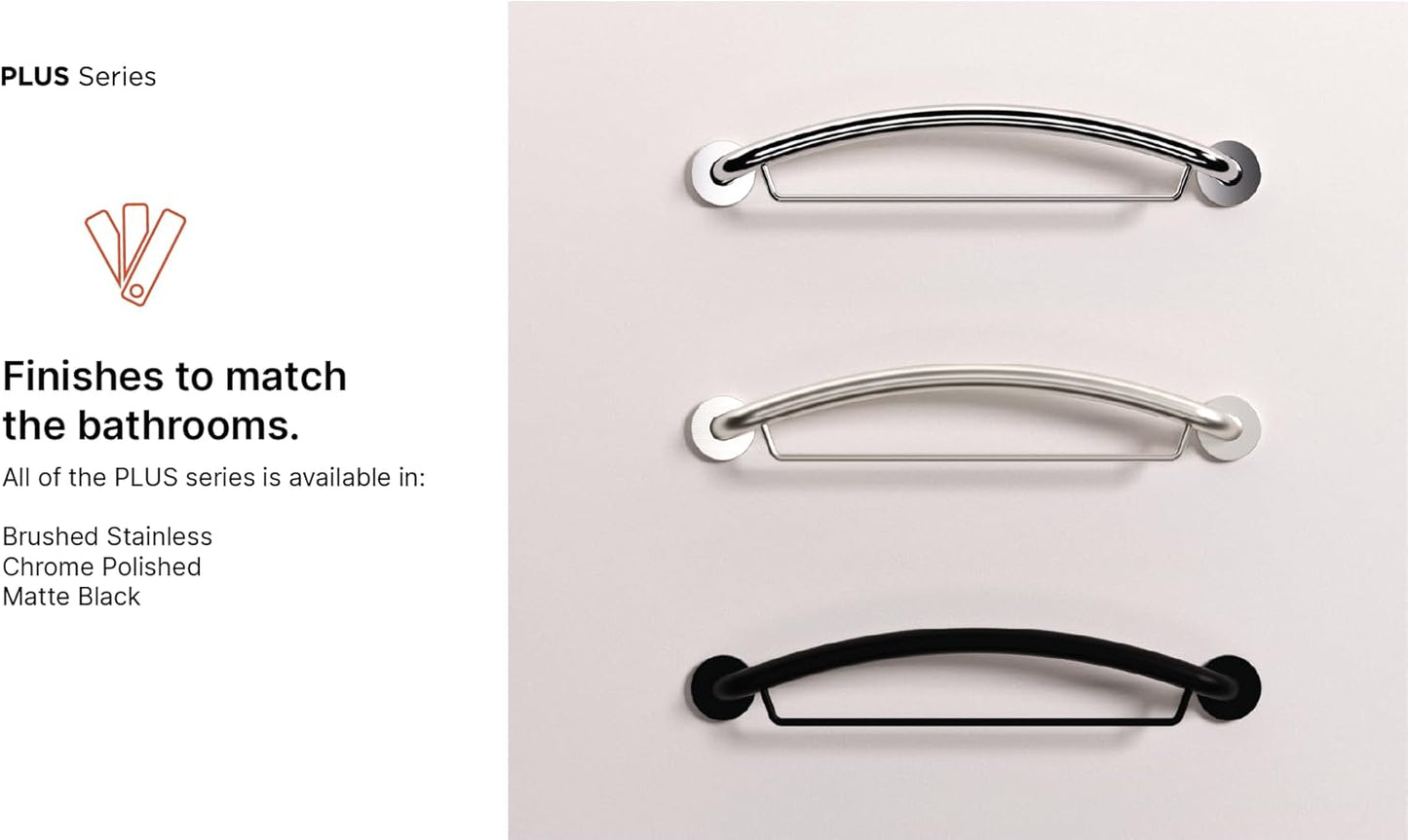 Black 24' Towel Bar Grab Bar Combo, Plus Towel Bar by HEALTHCRAFT, ADA Compliant, Decorative