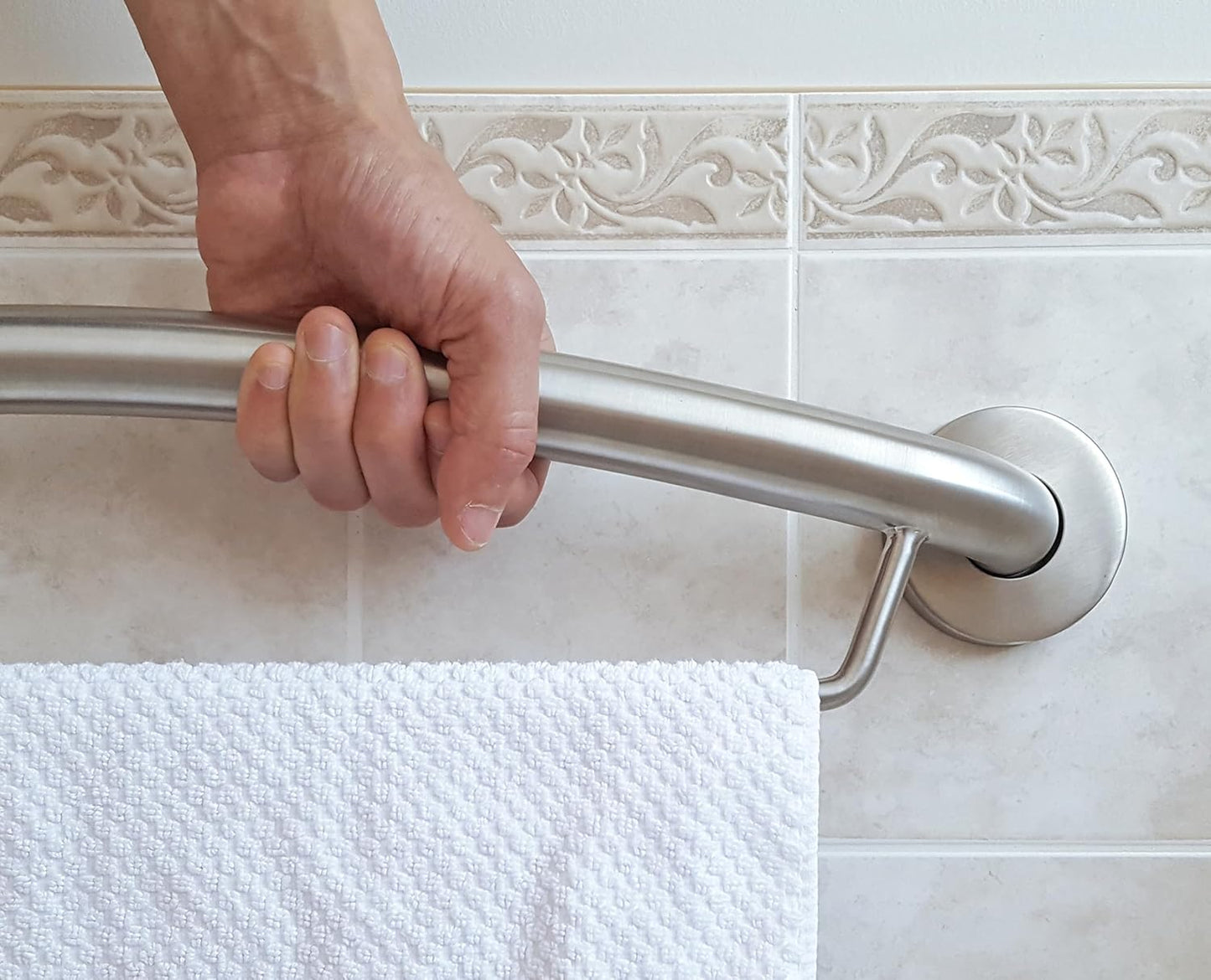 Black 24' Towel Bar Grab Bar Combo, Plus Towel Bar by HEALTHCRAFT, ADA Compliant, Decorative