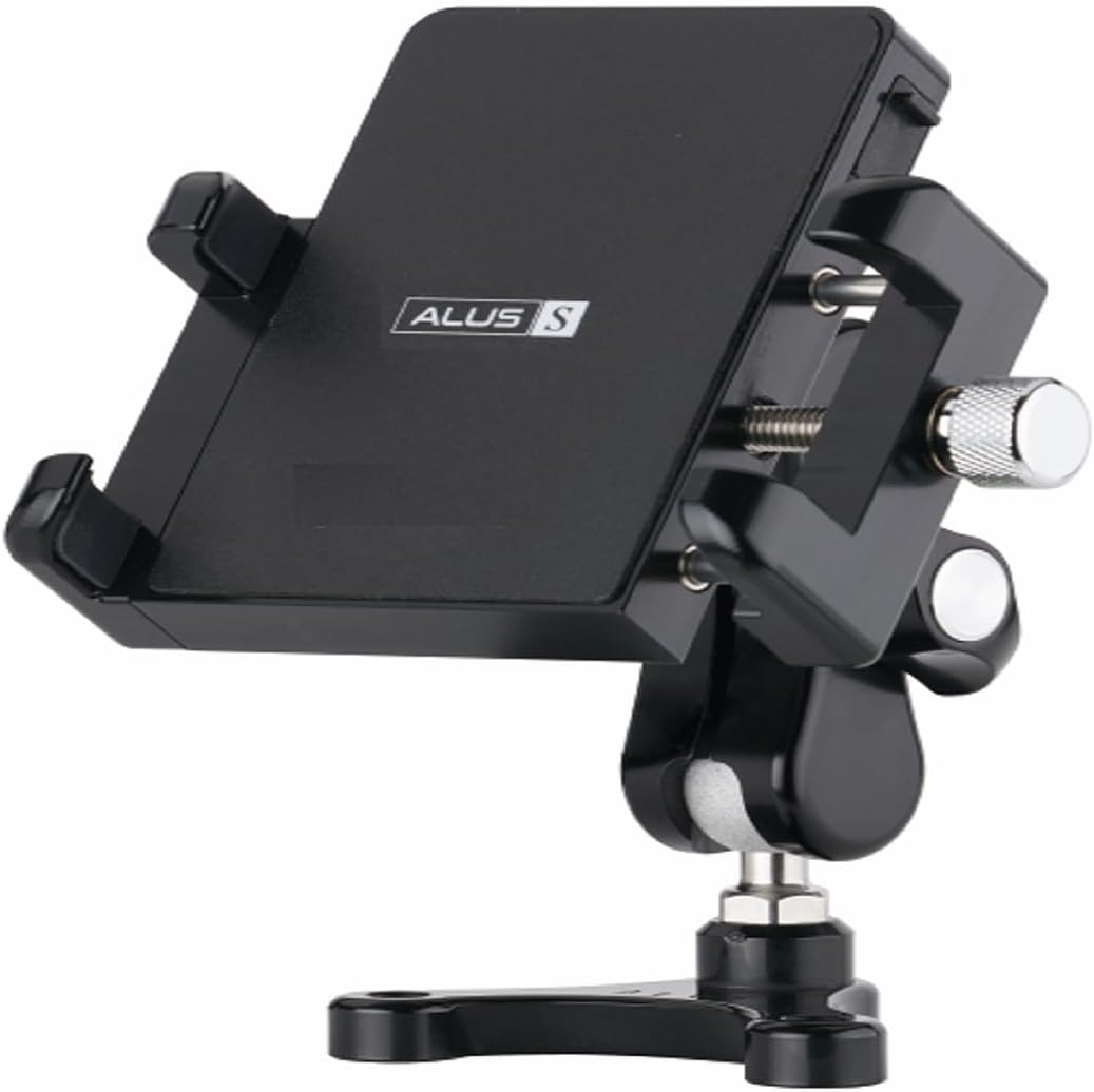 ALUSTEC Phone Mount for Motorcycle CNC Aluminum Body, Not Plastic, Ultra Stable