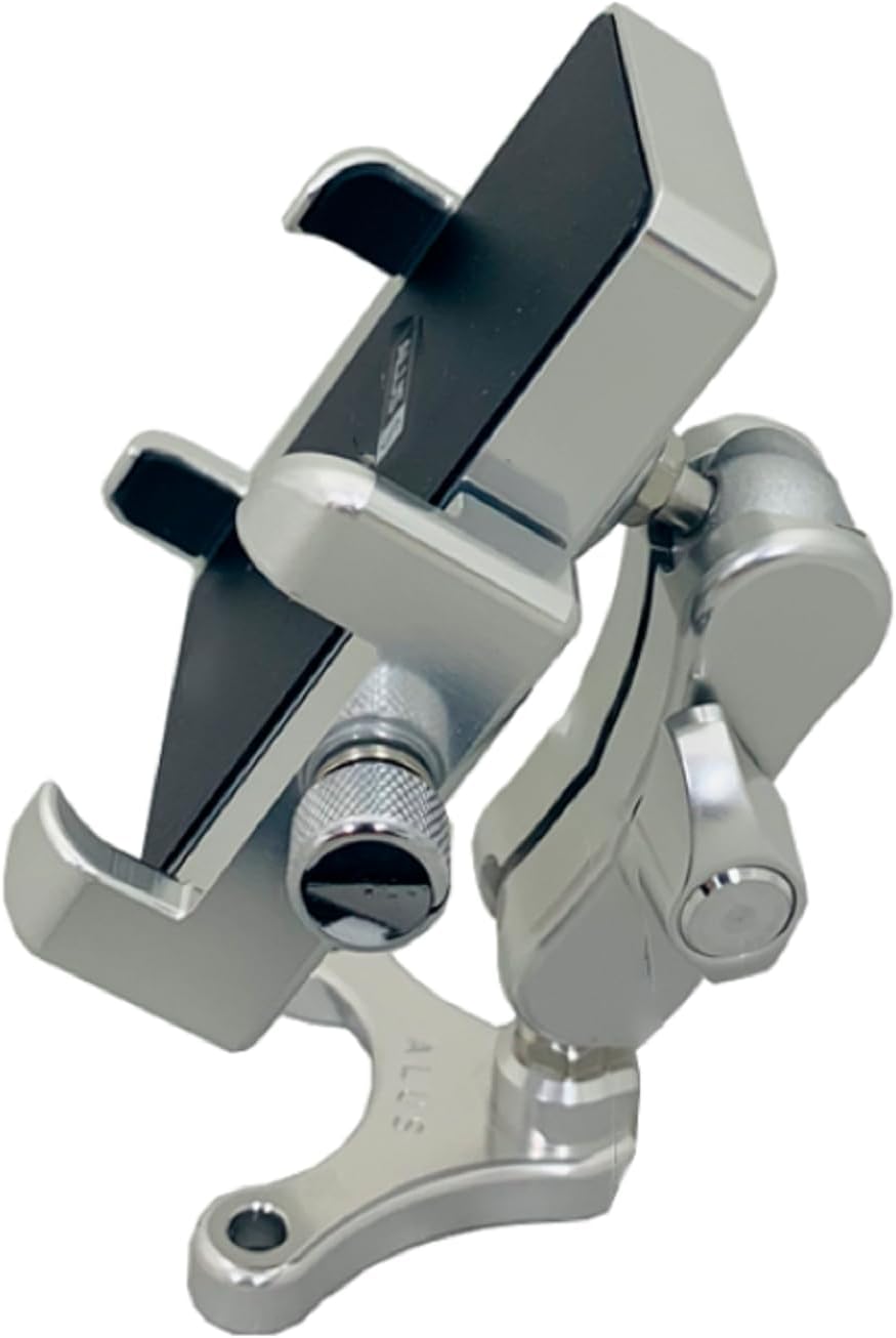 ALUSTEC Phone Mount for Motorcycle CNC Aluminum Body, Not Plastic, Ultra Stable