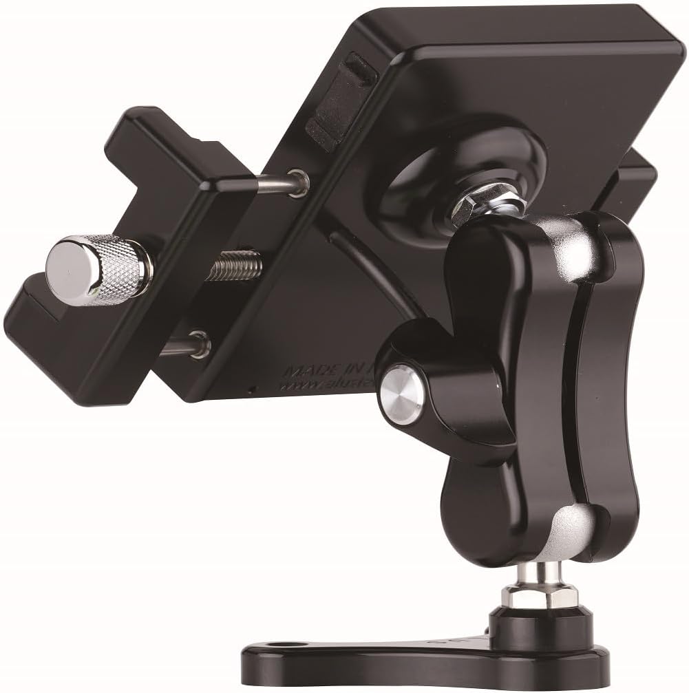 ALUSTEC Phone Mount for Motorcycle CNC Aluminum Body, Not Plastic, Ultra Stable