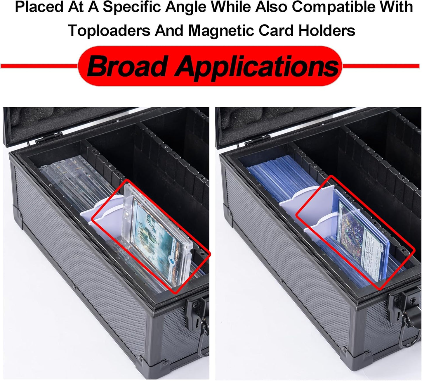 Trading and Gaming Card Storage Box with Dividers, Baseball Card Storage Box Holds 6000+ Trading Cards