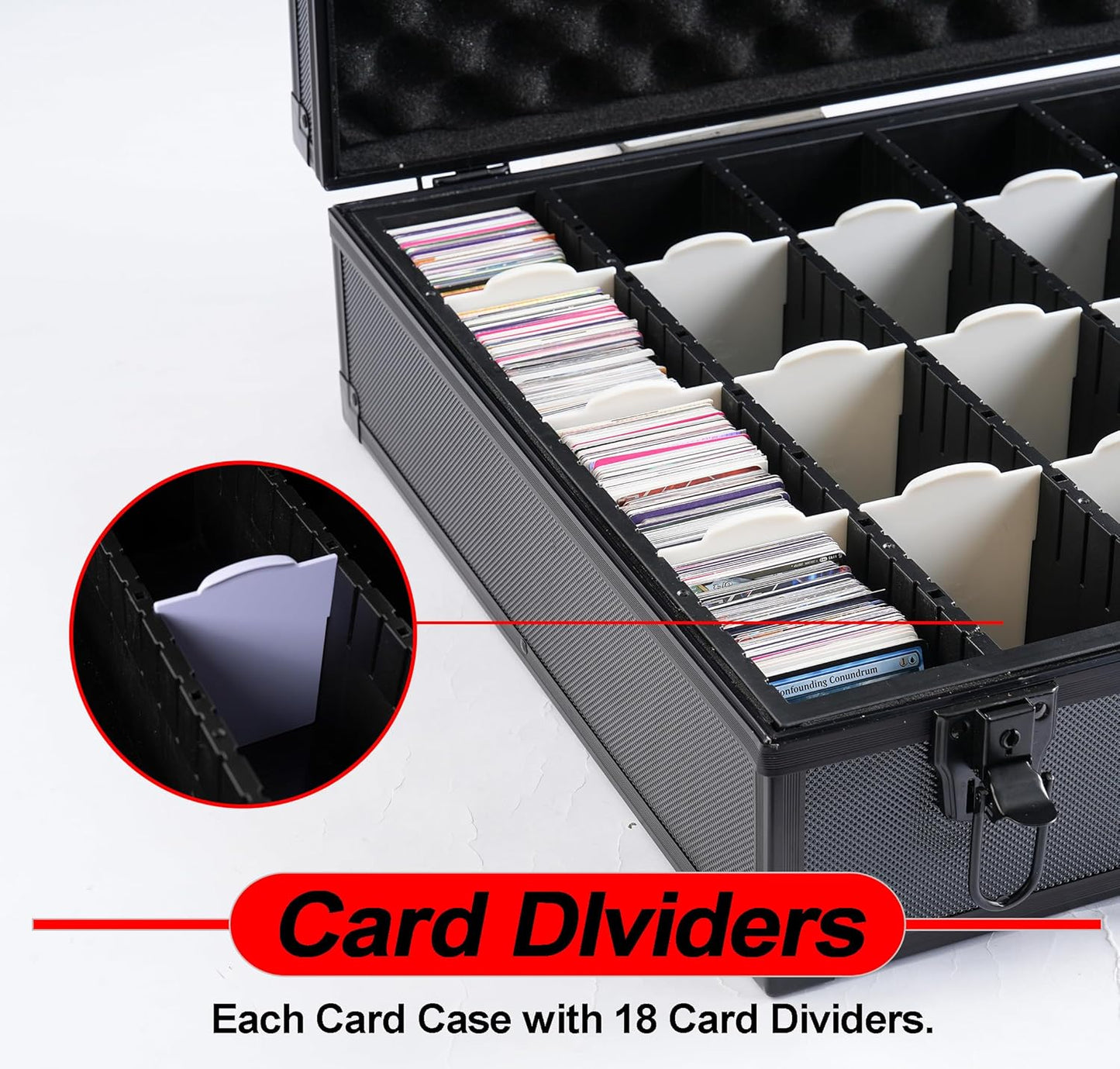 Trading and Gaming Card Storage Box with Dividers, Baseball Card Storage Box Holds 6000+ Trading Cards