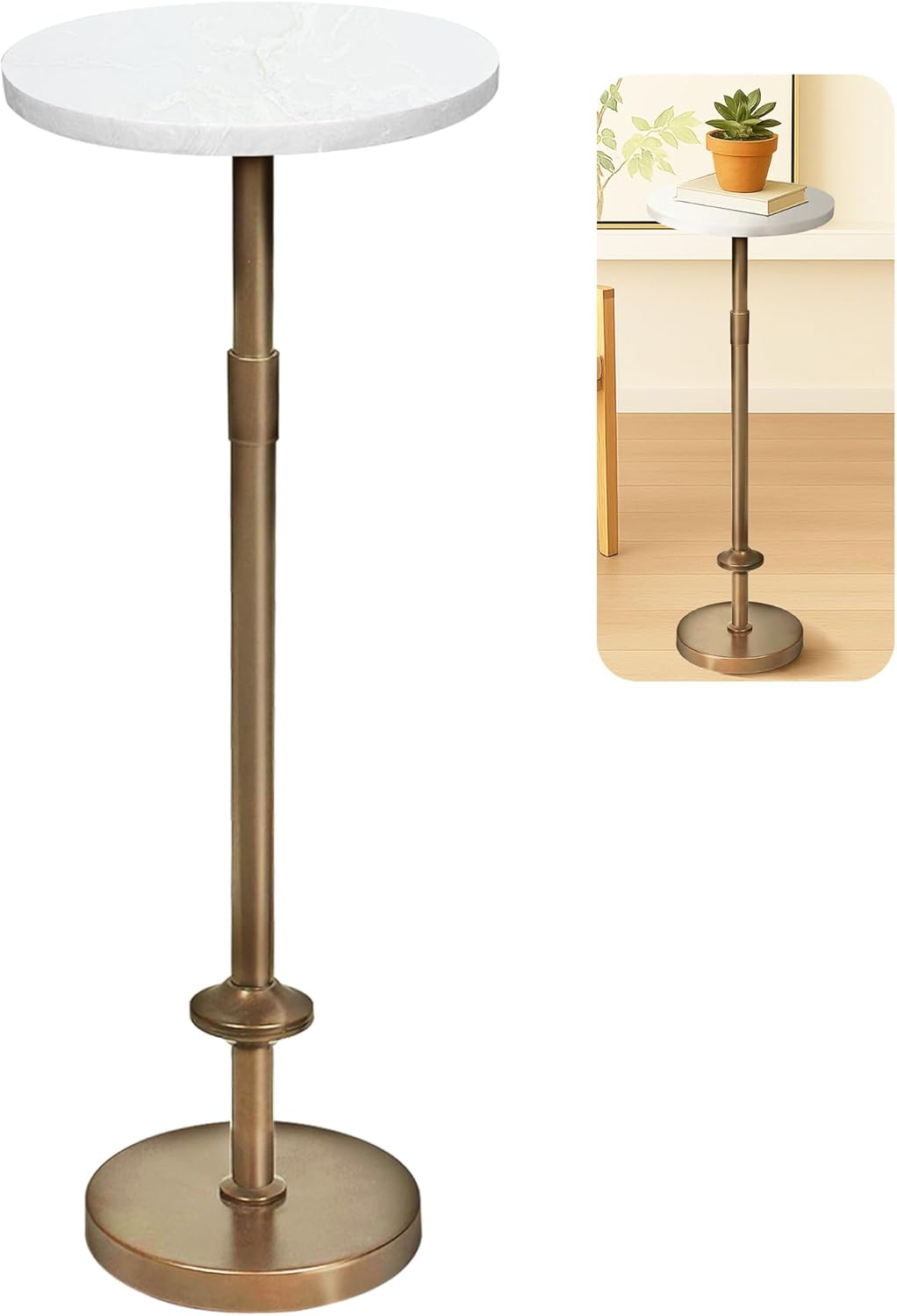 Martini Table Height Adjustable, Drink Tables for Small Spaces, Round Side Table, Tiny Side Tables