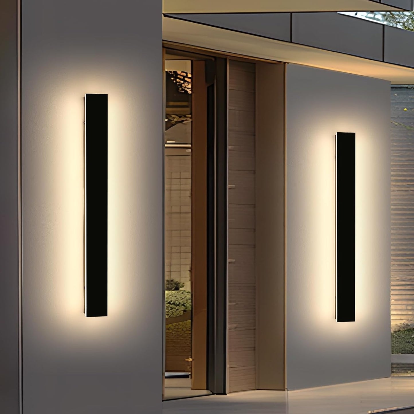 Linear Outdoor Wall Light, 2Pk of 47.2' Long, 3000K Warm White Modern Wall Mounted Sconce, Waterproof IP65