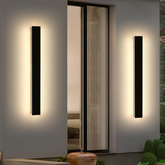 Linear Outdoor Wall Light, 2Pk of 47.2' Long, 3000K Warm White Modern Wall Mounted Sconce, Waterproof IP65