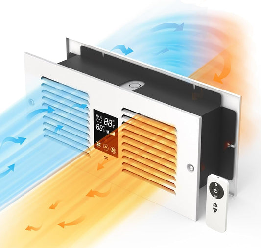 Room to Room Air Transfer Fan with Remote Control, 300CFM Wall Vent Fan, Temperature Control, 5-Speed