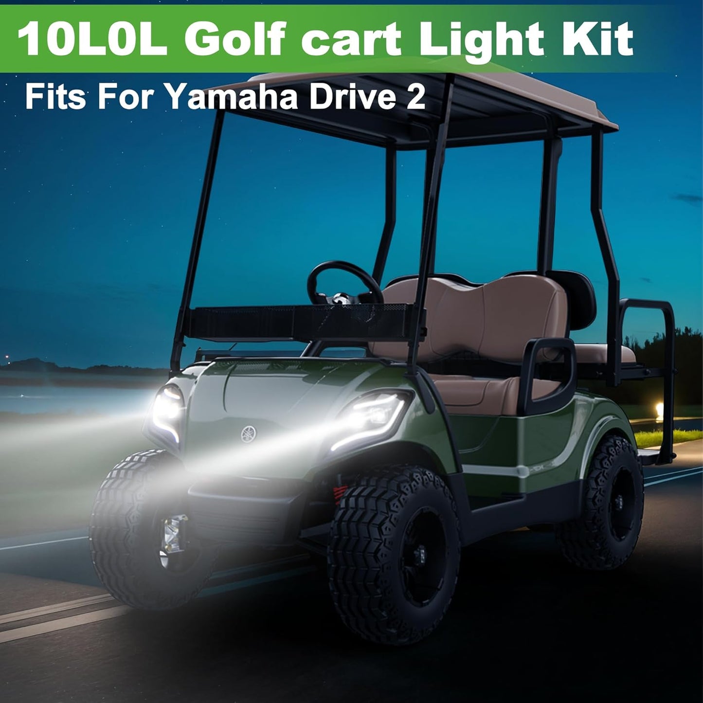 Golf Cart Light Kits for Yamaha Drive, 2 Models (12V to 72V Compatibility), Comprehensive Street-Legal Package