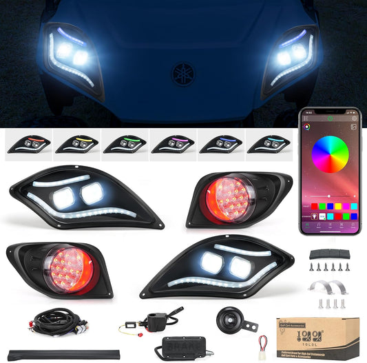 Golf Cart Light Kits for Yamaha Drive, 2 Models (12V to 72V Compatibility), Comprehensive Street-Legal Package