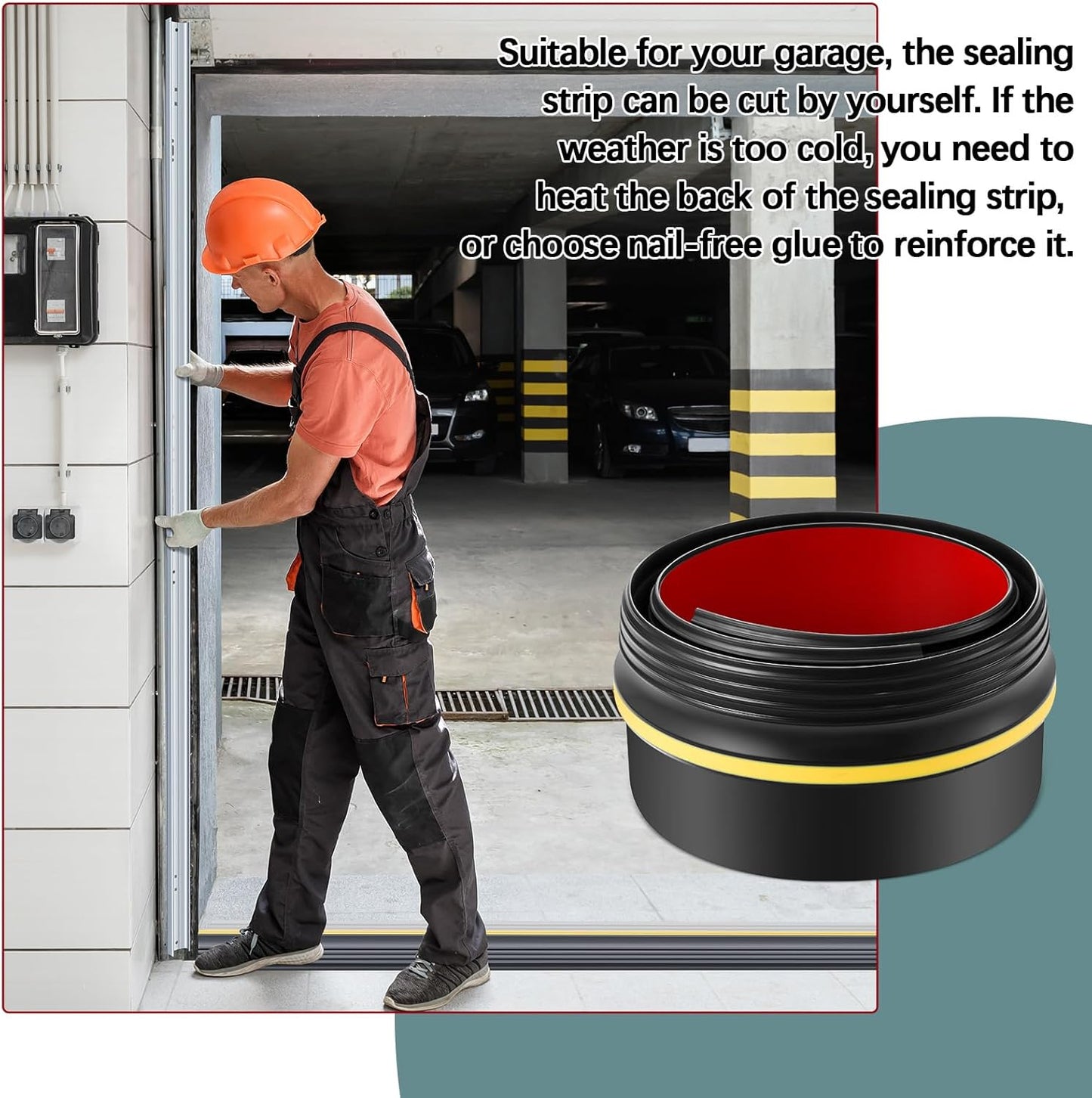 Garage Door Tracks, 2-Pack 76-inch Galvanized Steel with 31 ft Garage Door Seal Strip Set for 7 Feet Garage Doors