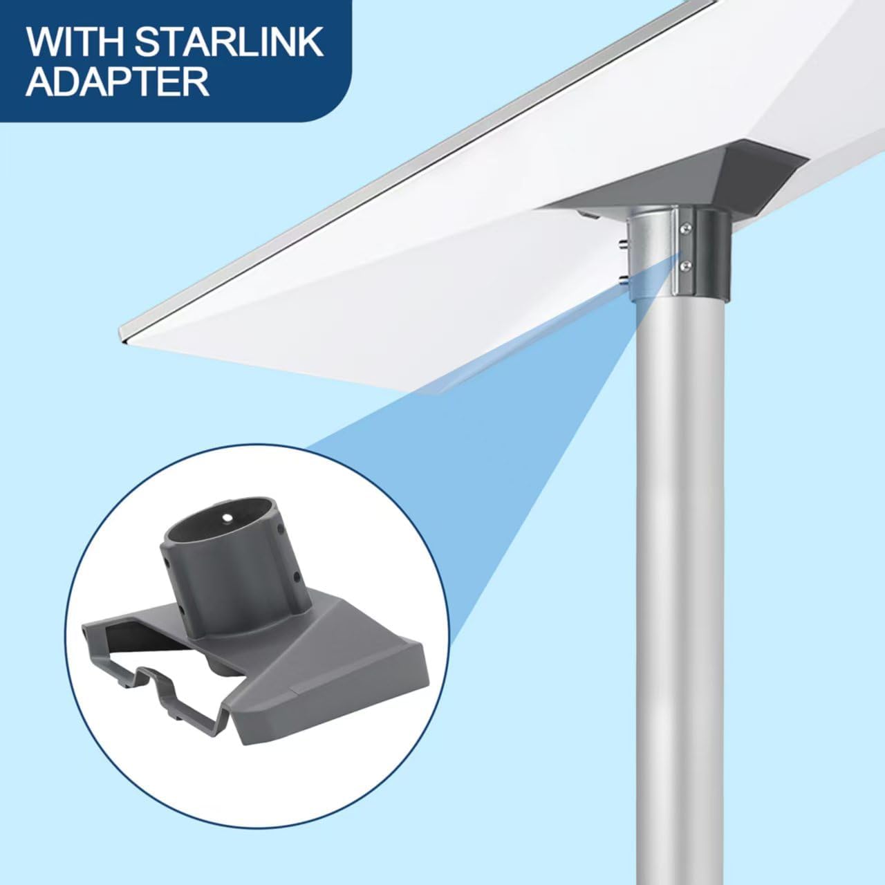 Starlink Gen 3 Flag Pole Mount Kit, 10 feet Telescoping Flag-Pole- Fits for 0.7 to 1.1 Inch Round Ladder Rails