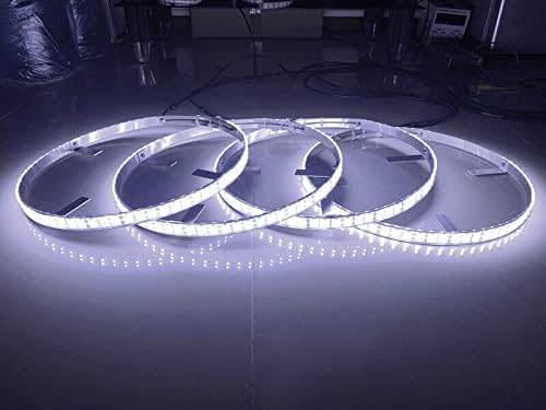 17.5' Double Row Pure Cold White Solid Color x4PCS Wheel Rim Lights, Dual LEDs, Bluetooth, Pulse, Flash