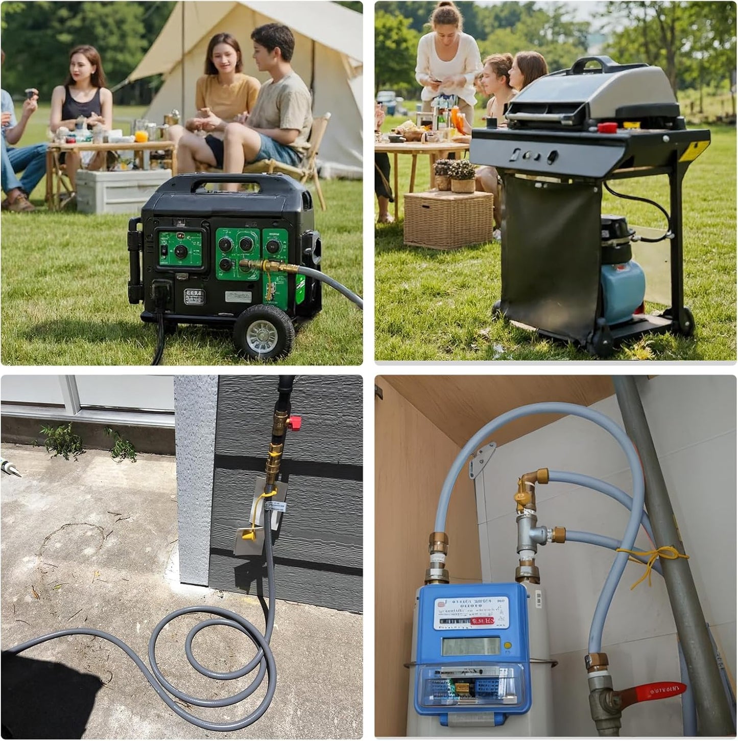 12FT 3/4' ID Natural Gas Hose with Quick Connect Fittings CSA Certified