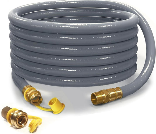 12FT 3/4' ID Natural Gas Hose with Quick Connect Fittings CSA Certified