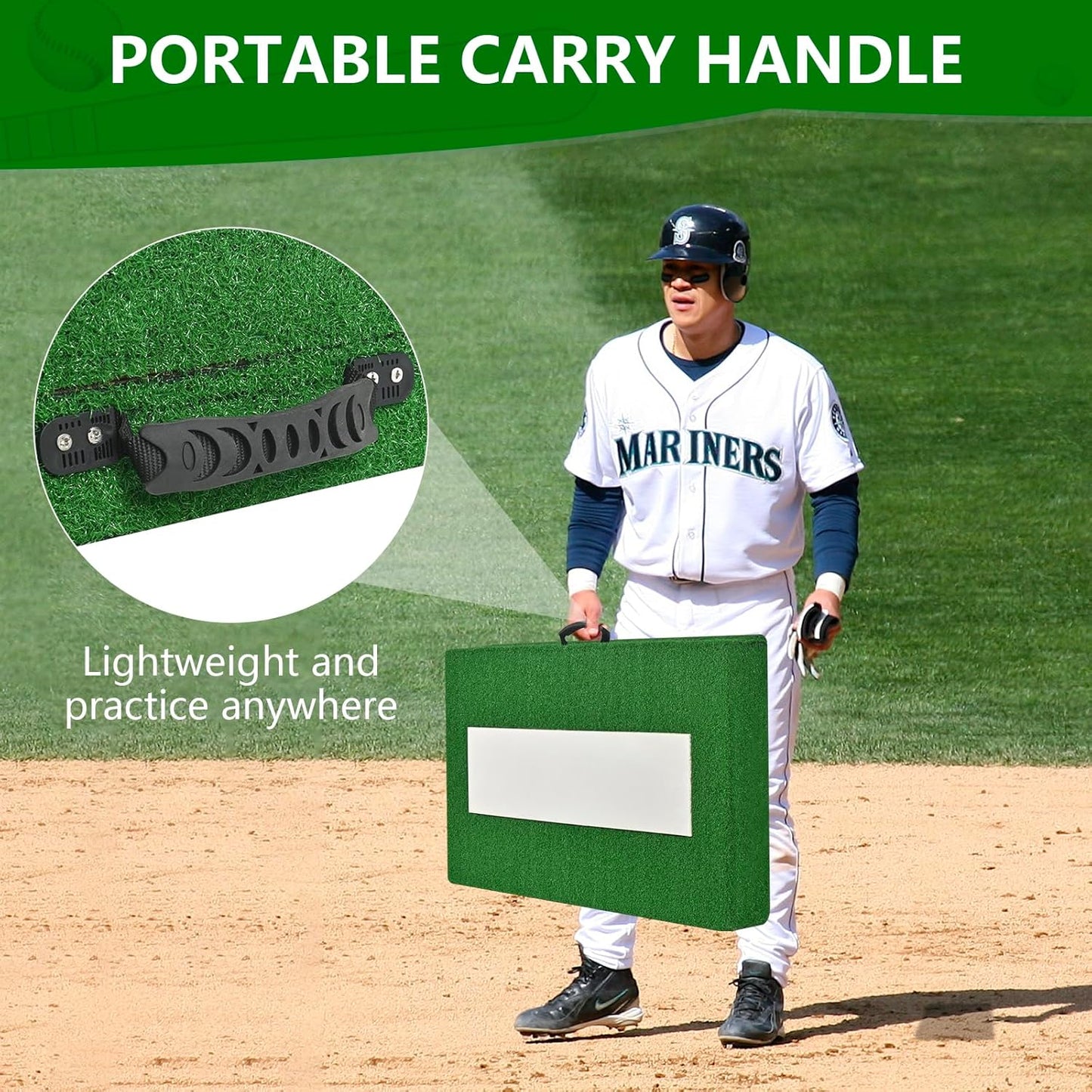 Pitching Mound, Foldable Pitchers Mound 34' x 30' x 4' with Pitching Rubber, Anti-Fade