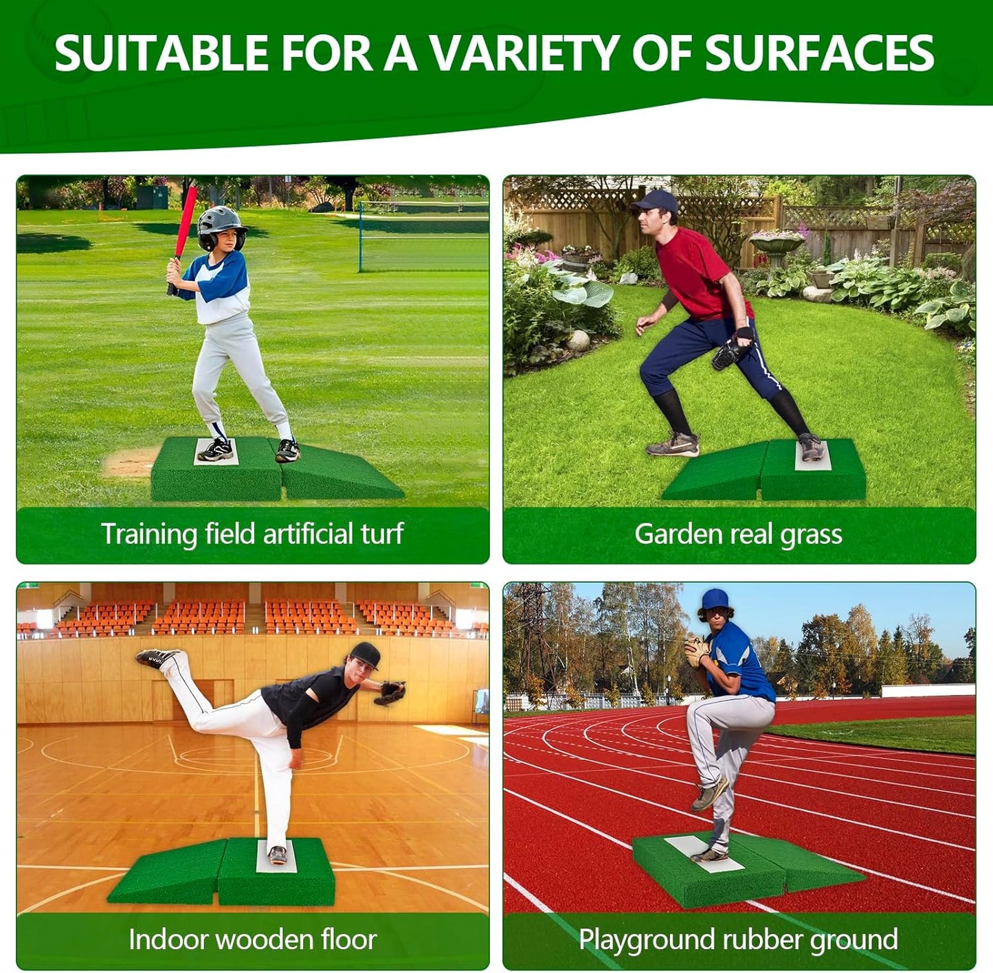 Pitching Mound, Foldable Pitchers Mound 34' x 30' x 4' with Pitching Rubber, Anti-Fade