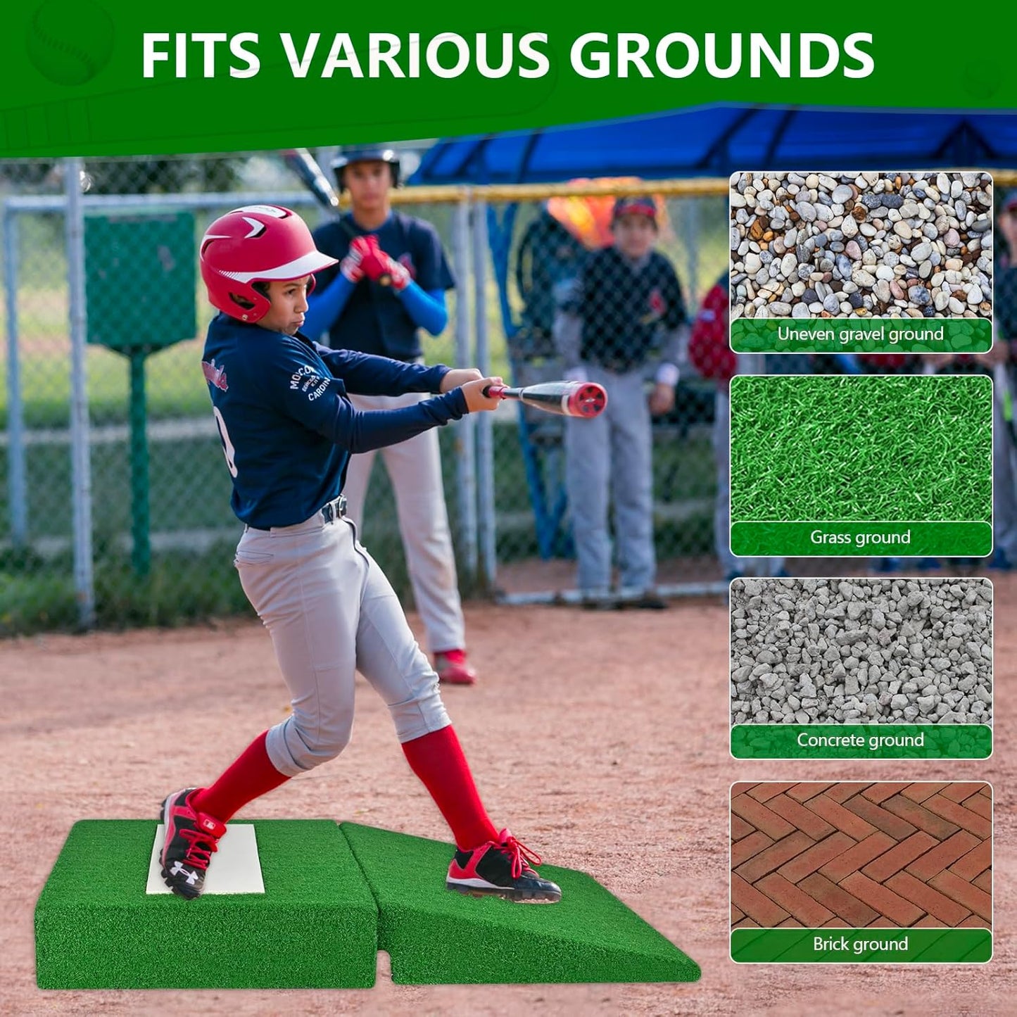 Pitching Mound, Foldable Pitchers Mound 34' x 30' x 4' with Pitching Rubber, Anti-Fade