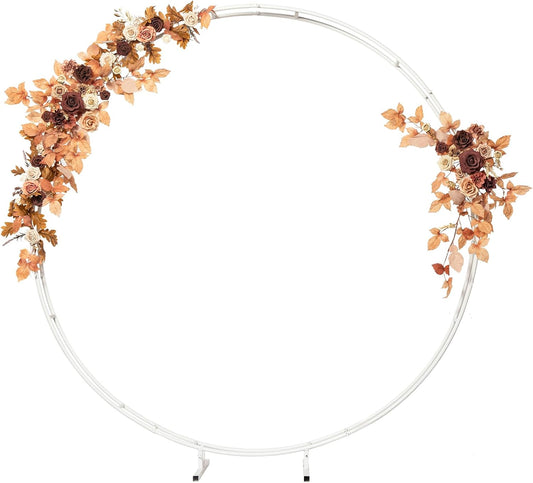 Ling's Moment Fall Wedding Arch Artificial Flowers Ceremony, 4 Swags of Rose Arbor Decorations, Rust/Sepia