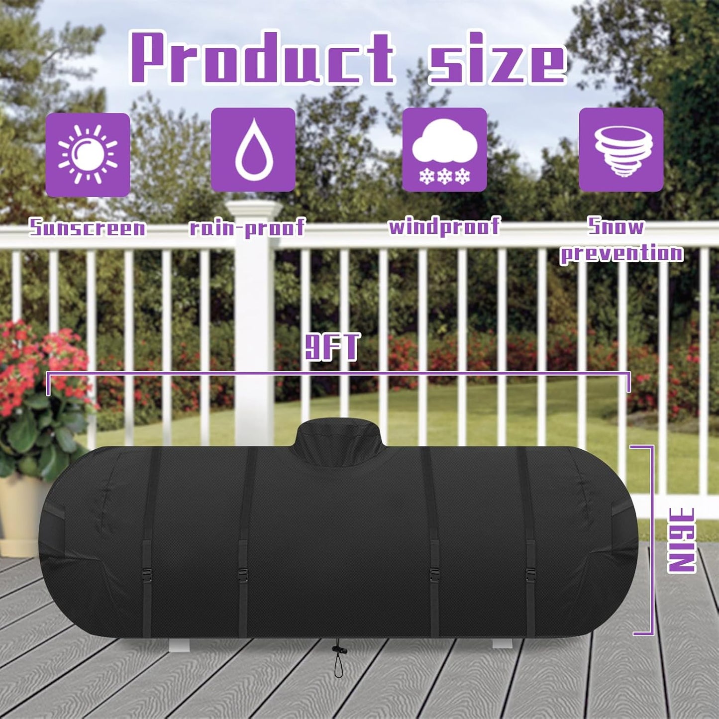500 gallon propane shrubbery tank coverlarge propane tank cover for 500 gallon tank horizontal,600d Oxford Cloth,Waterproof Uv