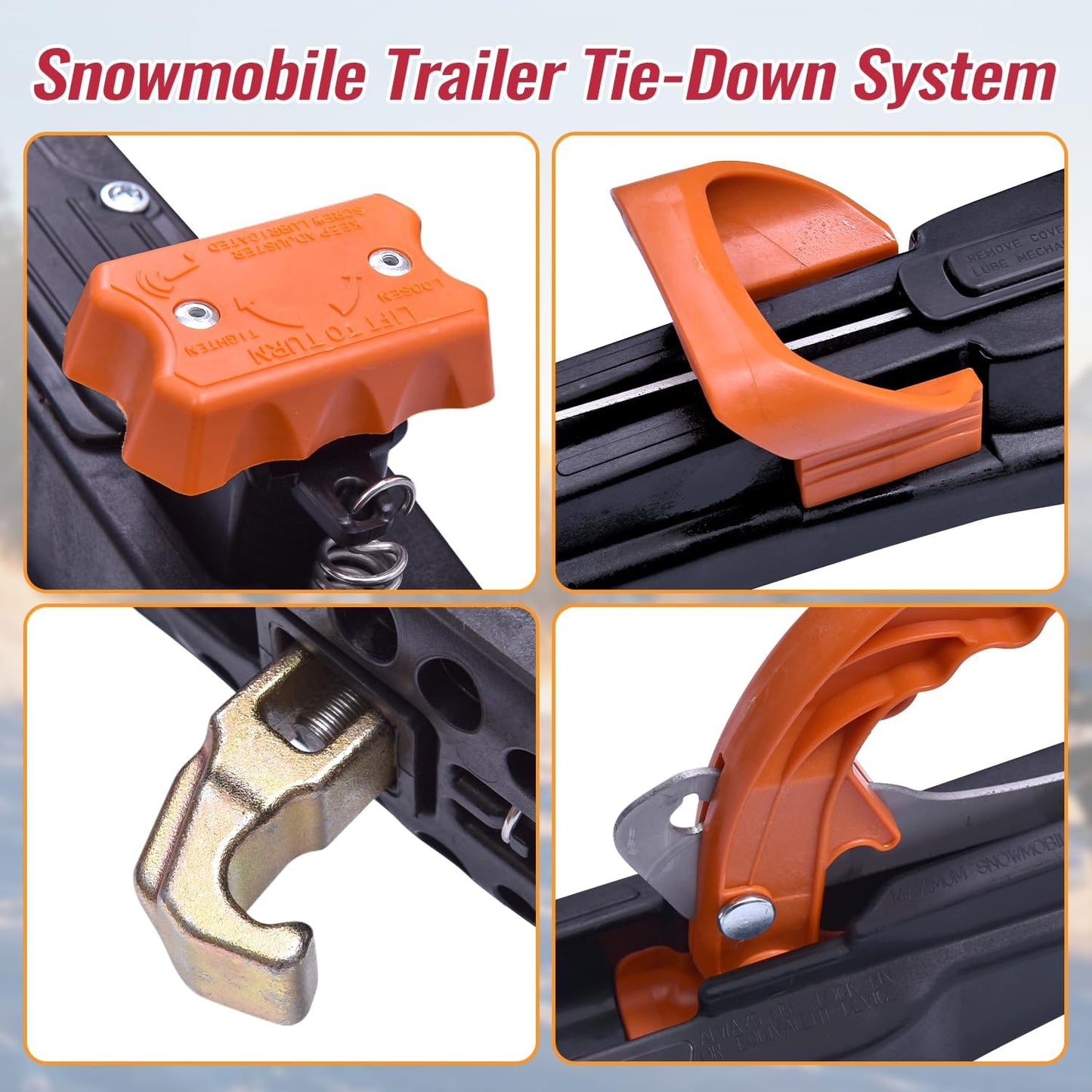 Snowmobile Trailer Tie Down System Fit for Superclamp II