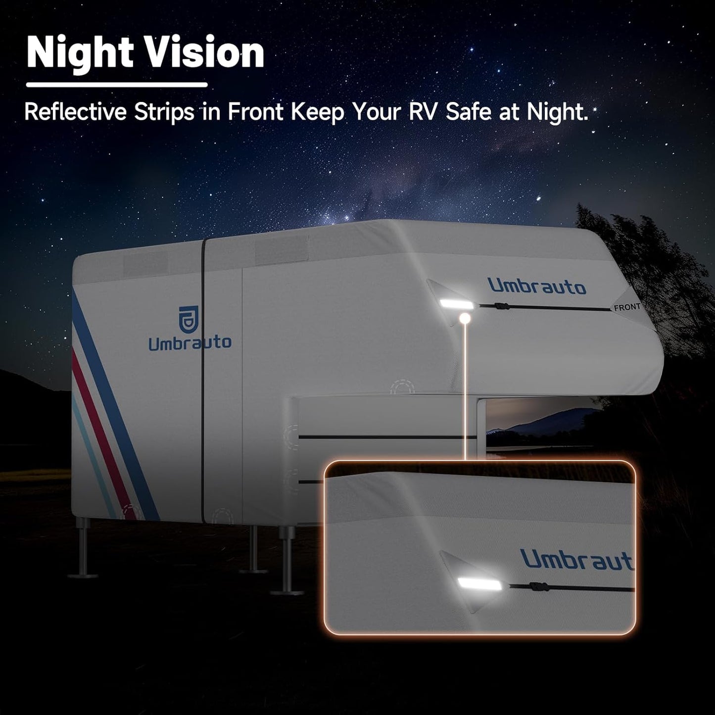 Truck Camper Cover for 6 to 8FT Slide-in Campers, 300D Oxford Waterproof RV Cover, Silver-Coated, All-Weather