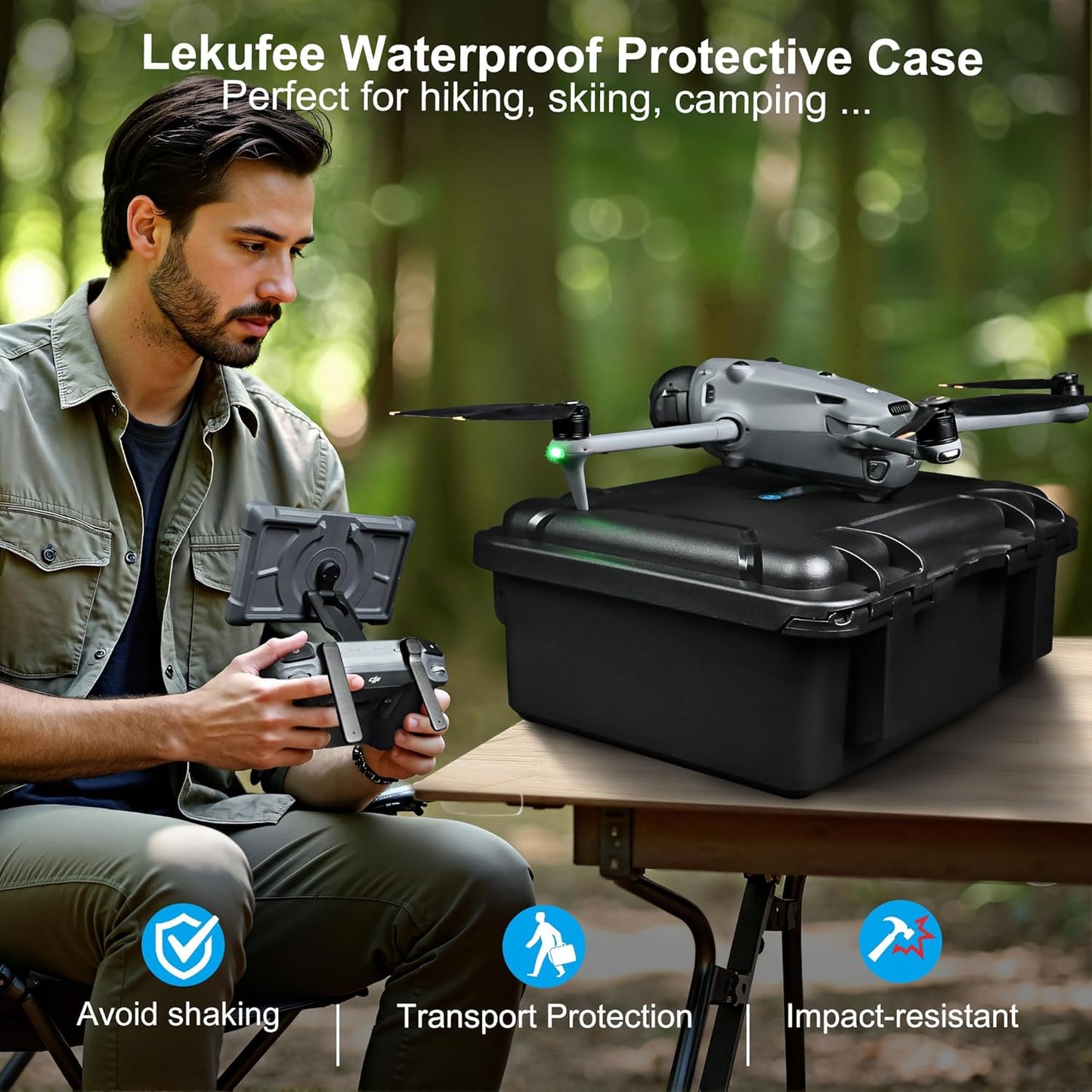 Waterproof Hard Carrying Case for DJI Mavic 4 Pro Drone, Fly More Combo, DJI RC Pro 2/RC 2, Battery (7 pcs)