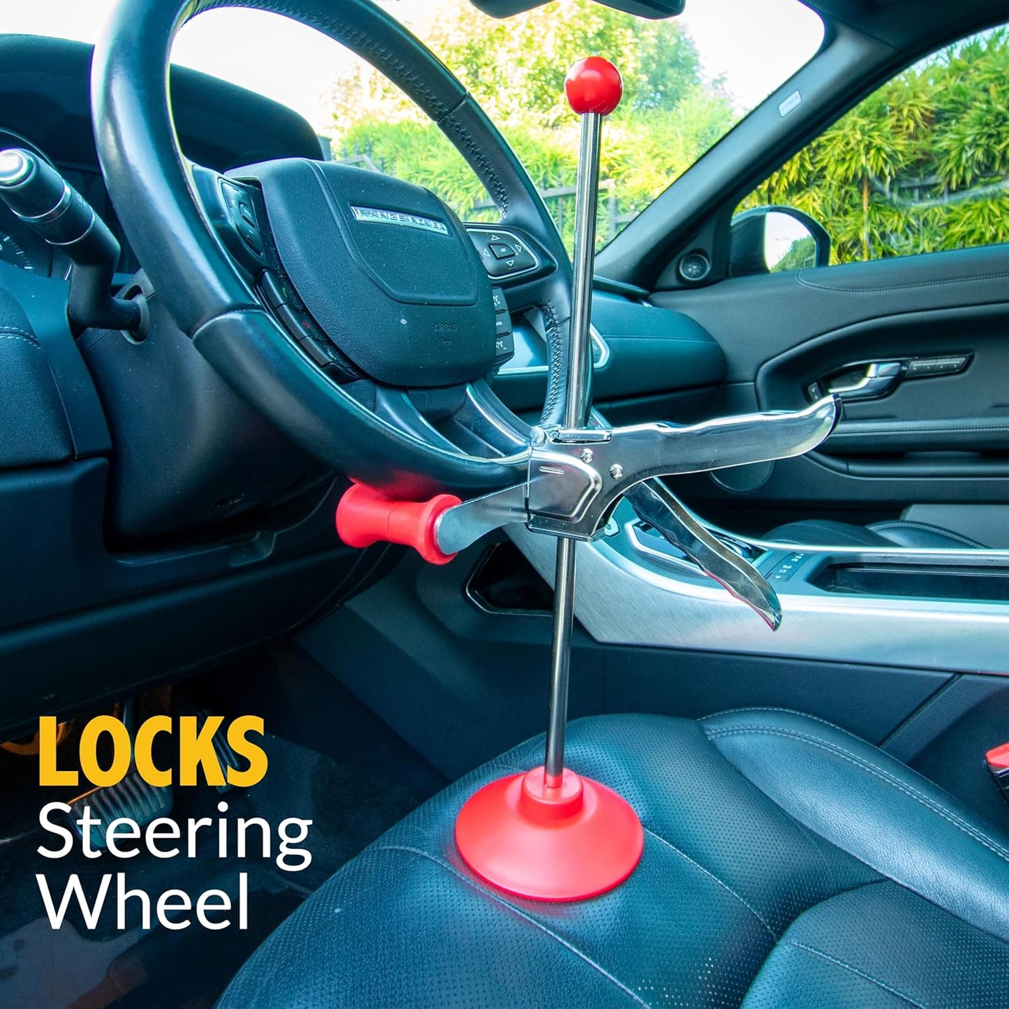 AUTOSOLO 16.5-Inch Steering Wheel Holder Alignment Tool and 28-Inch Brake Pedal Depressor Tool - Automotive Specialty Tools