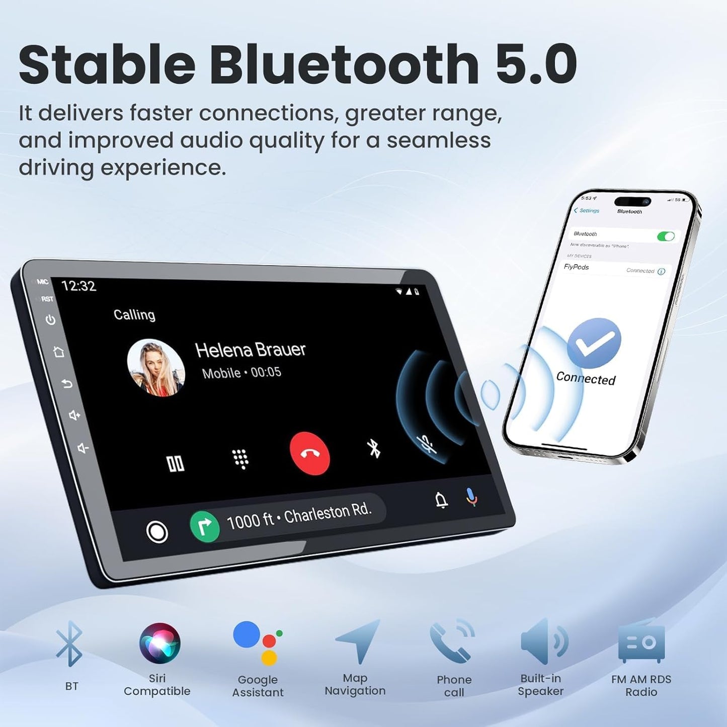 Car Radio for Jeep Patriot Compass 2010-2016: Wireless CarPlay/Android Auto 4 Core Upgrade 10 Inch IPS Touch Screen